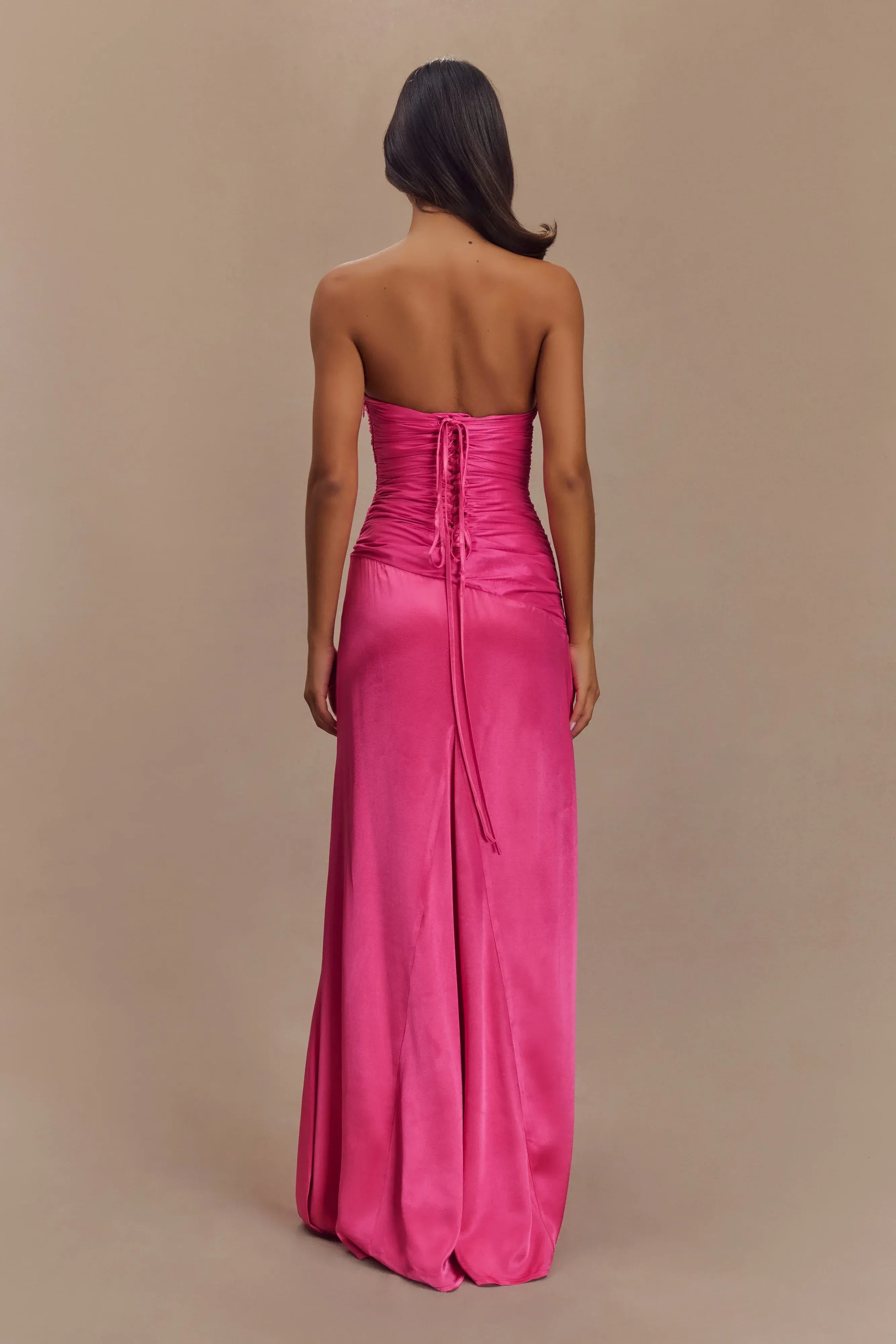 Charming Sheath Strapless Sleeveless Lace Up Back Floor Length Prom Dress
