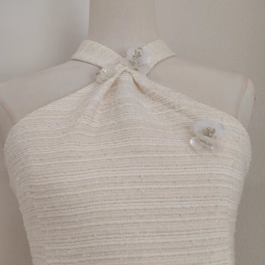 Cheap A line Halter White Satin Short Homecoming Dresses Birthday Outfits simple gentle atmospheric and unique desi Bring summer colors to enhance whiteness