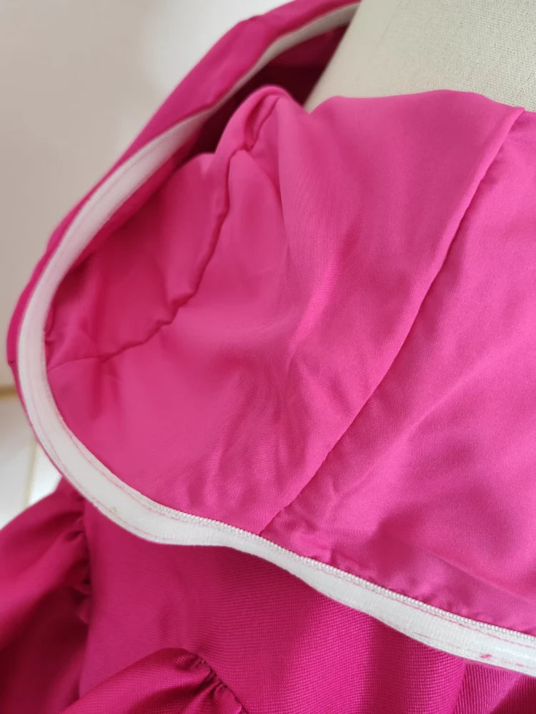 Cheap A line Strapless Hot Pink Satin Short Homecoming Dresses Birthday Outfits simple gentle atmospheric and unique desi Bring summer colors to enhance whiteness