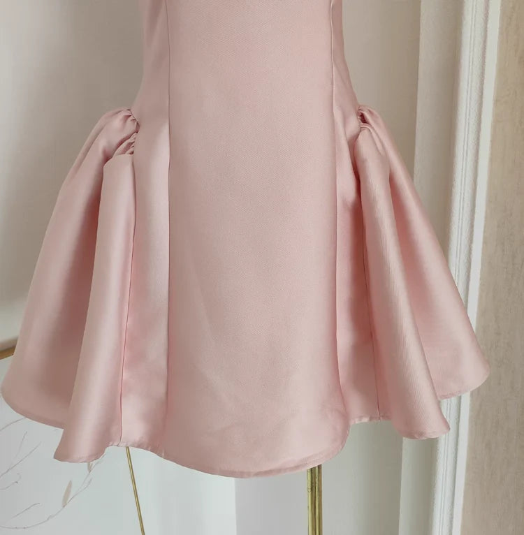 Cheap A line Straps Light Pink Satin Short Homecoming Dresses Birthday Outfits simple gentle atmospheric and unique desi Bring summer colors to enhance whiteness