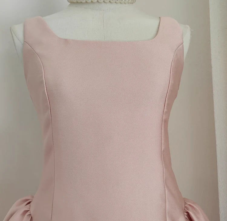 Cheap A line Straps Light Pink Satin Short Homecoming Dresses Birthday Outfits simple gentle atmospheric and unique desi Bring summer colors to enhance whiteness