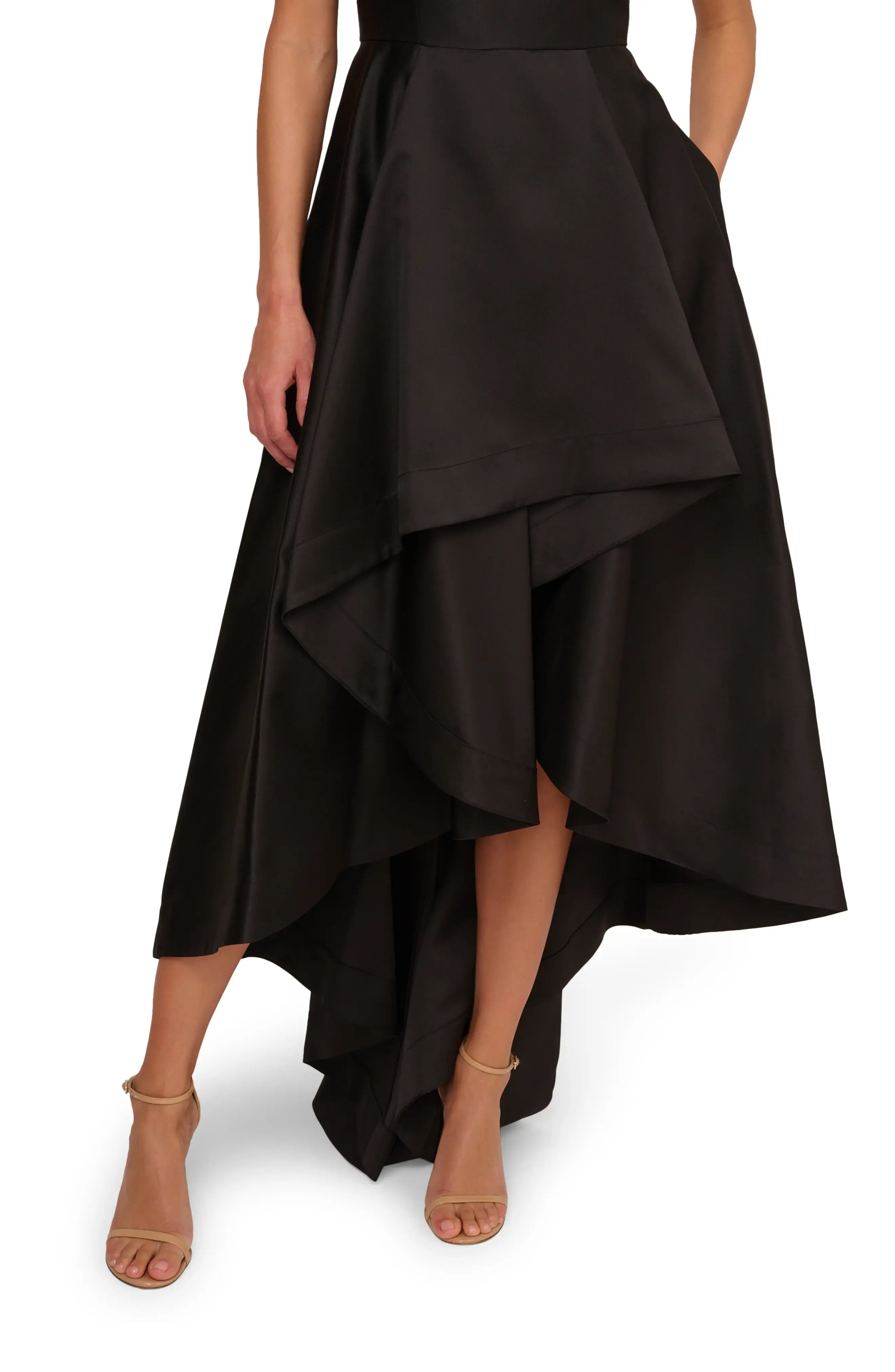 Chic A Line Crew Neck Sleeveless Cut Out Back Hi Lo Hot Sale Evening Dress