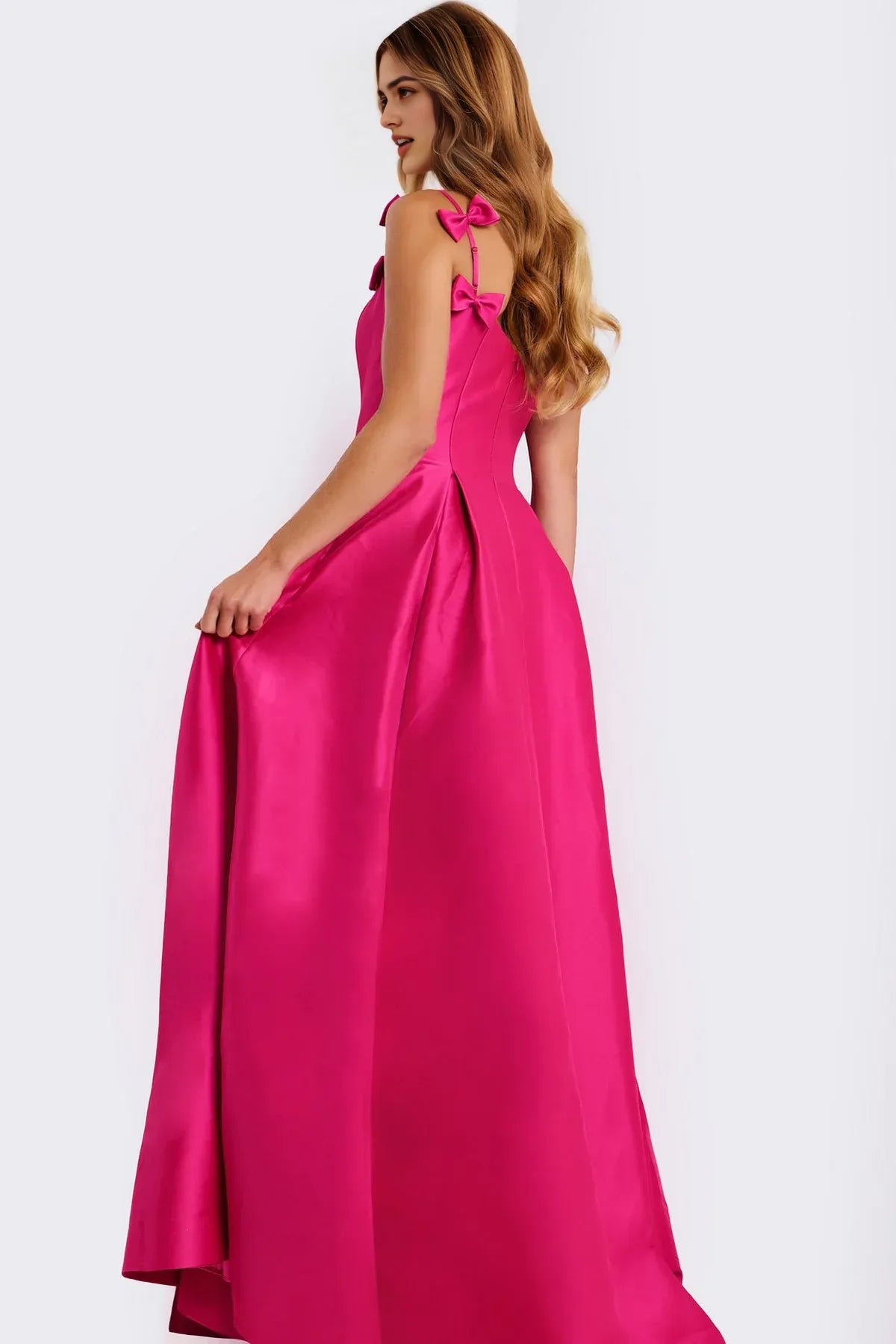 Chic A-Line Square-Neck Sleeveless Open-Back Floor-Length Prom Dress