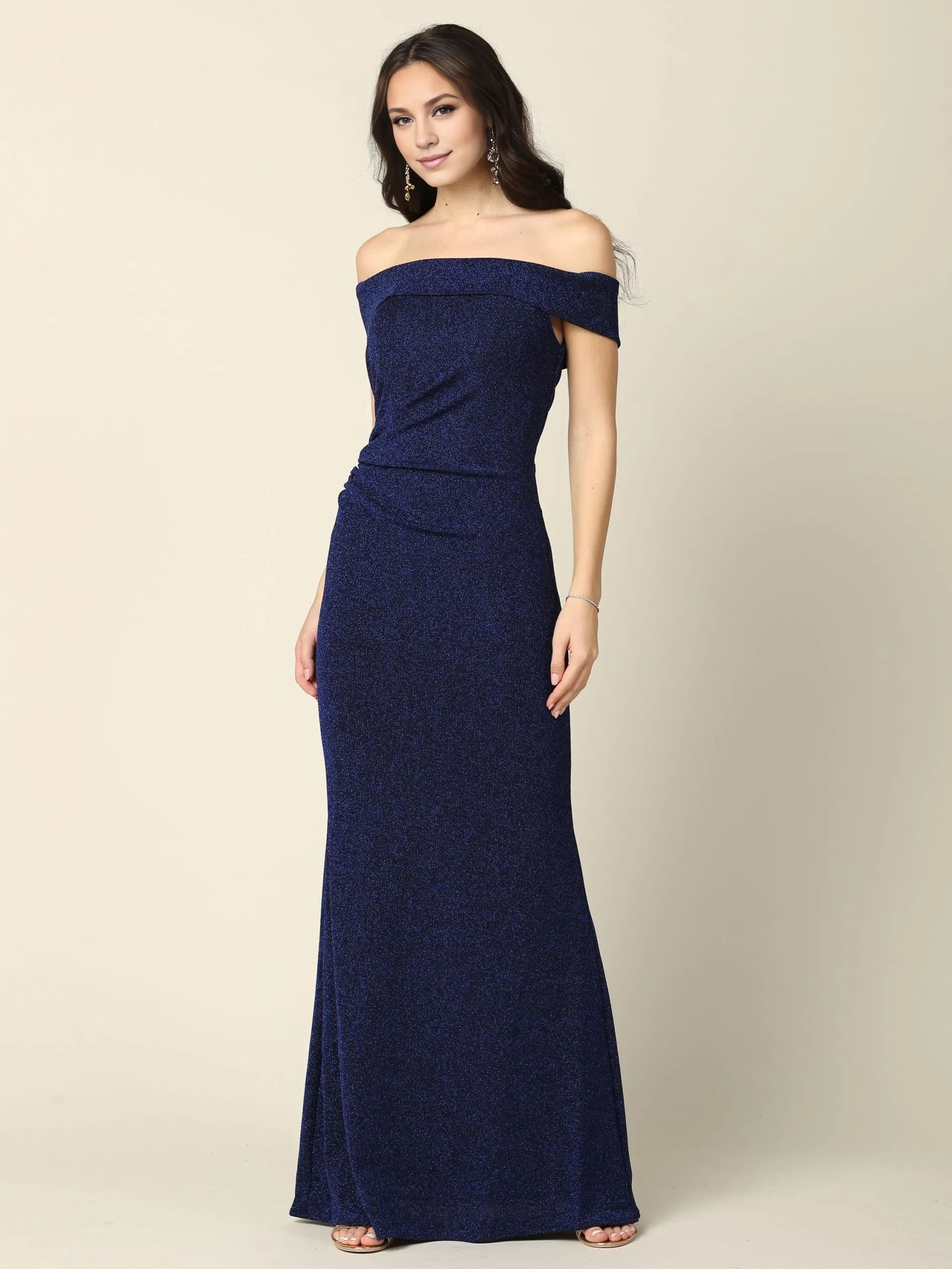 Chic Mermaid Off-the-Shoulder Sleeveless Ruched Back Floor Length Prom Dress