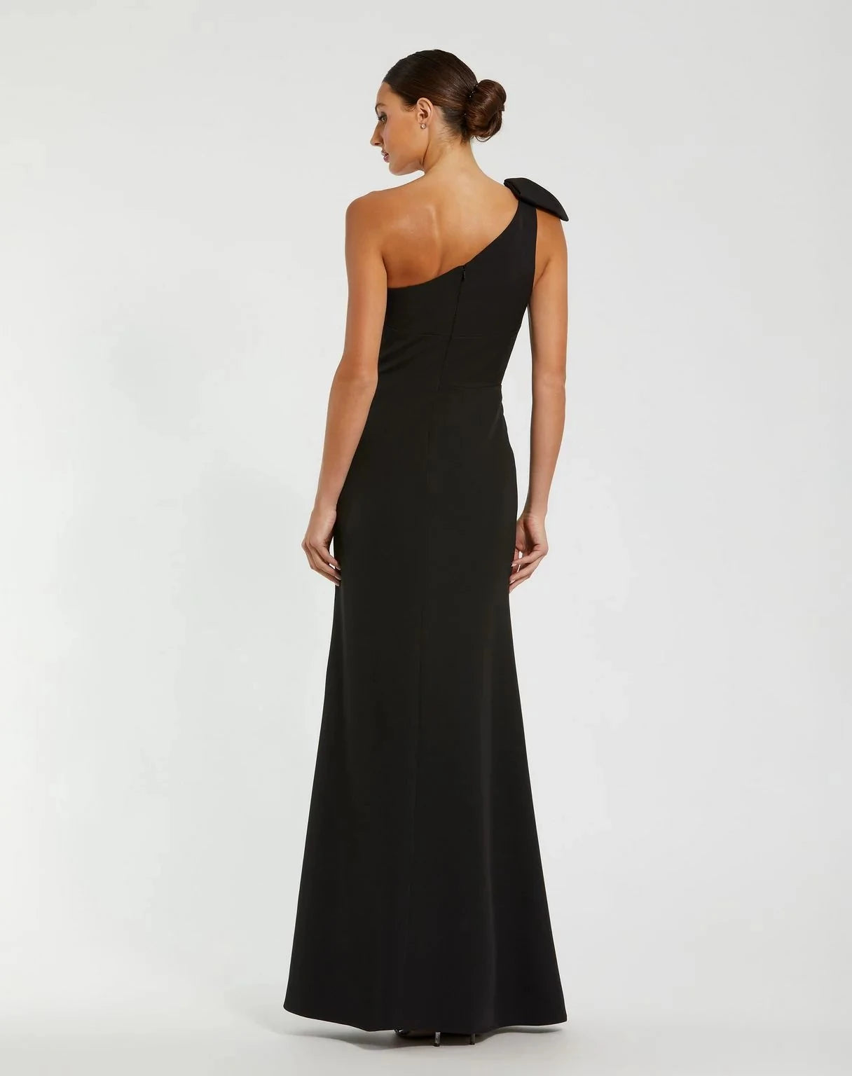 Chic Sheath One Shoulder Single Sleeve Zipper Back Floor Length Prom Dress