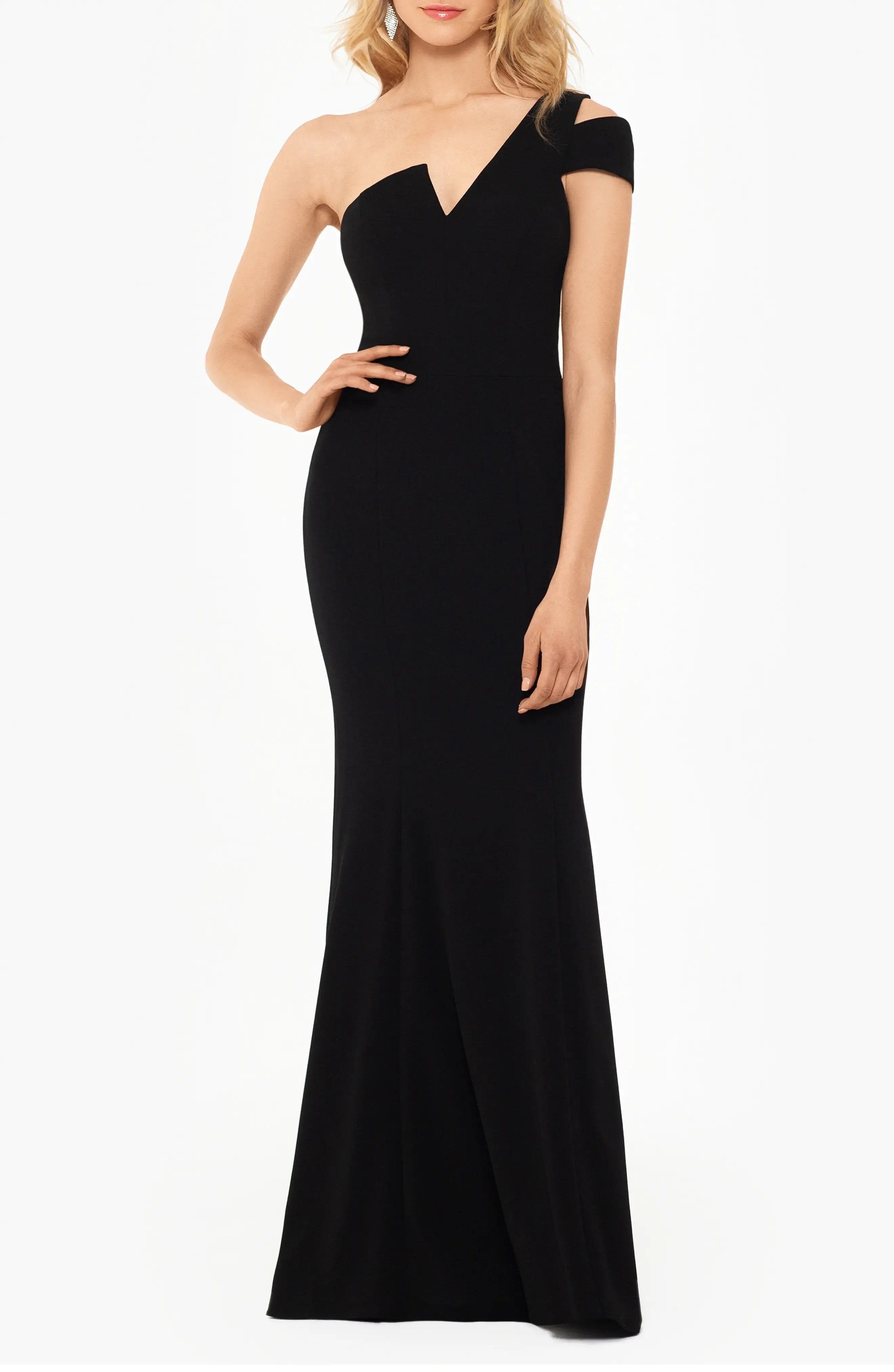 Chic Trumpet One Shoulder Cutout Neck Zipper Back Train For Women Evening Dress