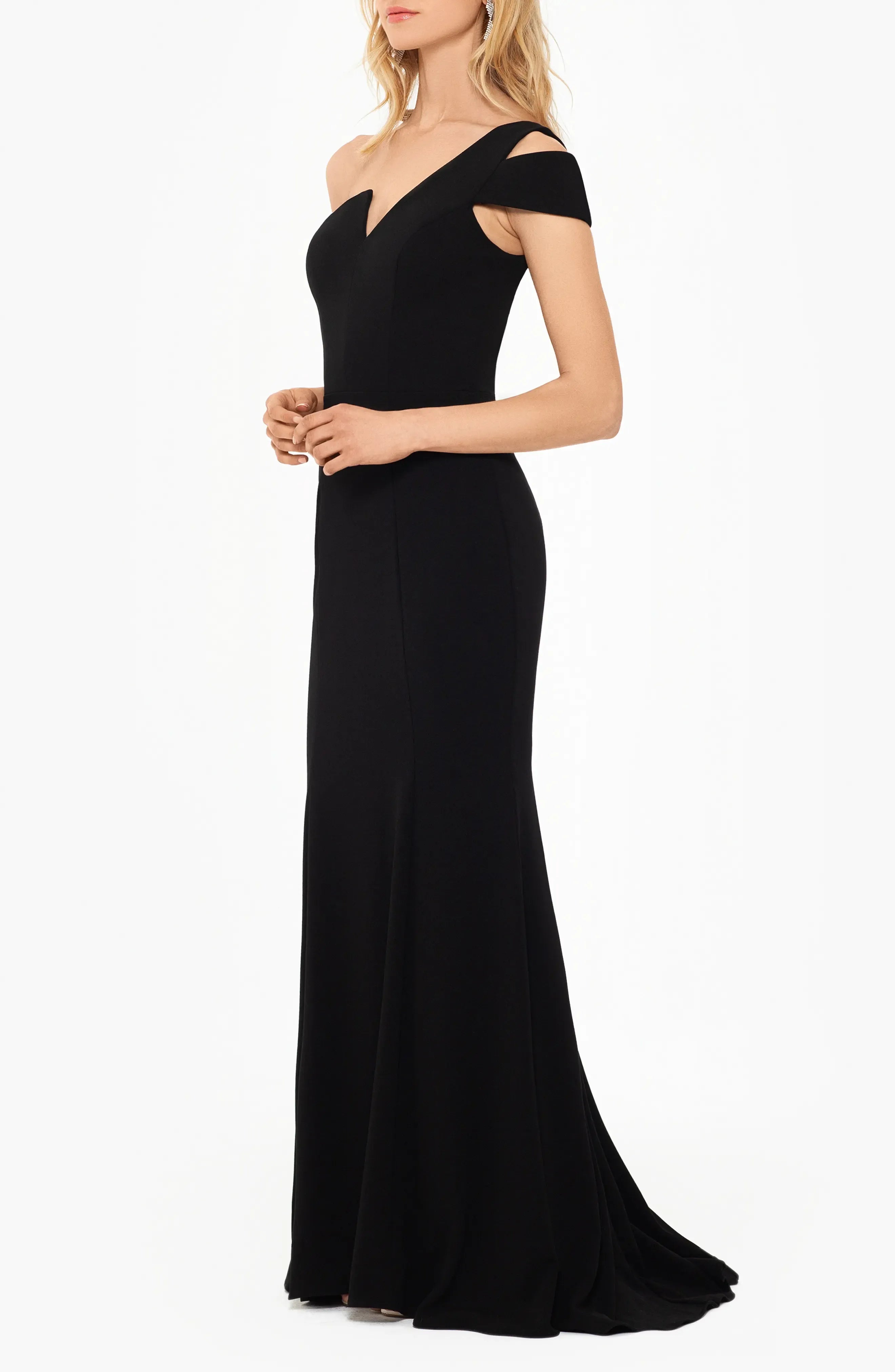 Chic Trumpet One Shoulder Cutout Neck Zipper Back Train For Women Evening Dress