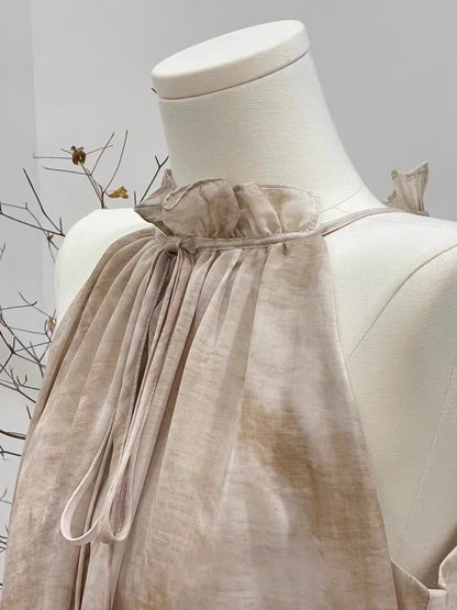 Chic A Line Halter Short Women's Holiday Dresses simple gentle atmospheric and unique desi Bring summer colors to enhance whiteness