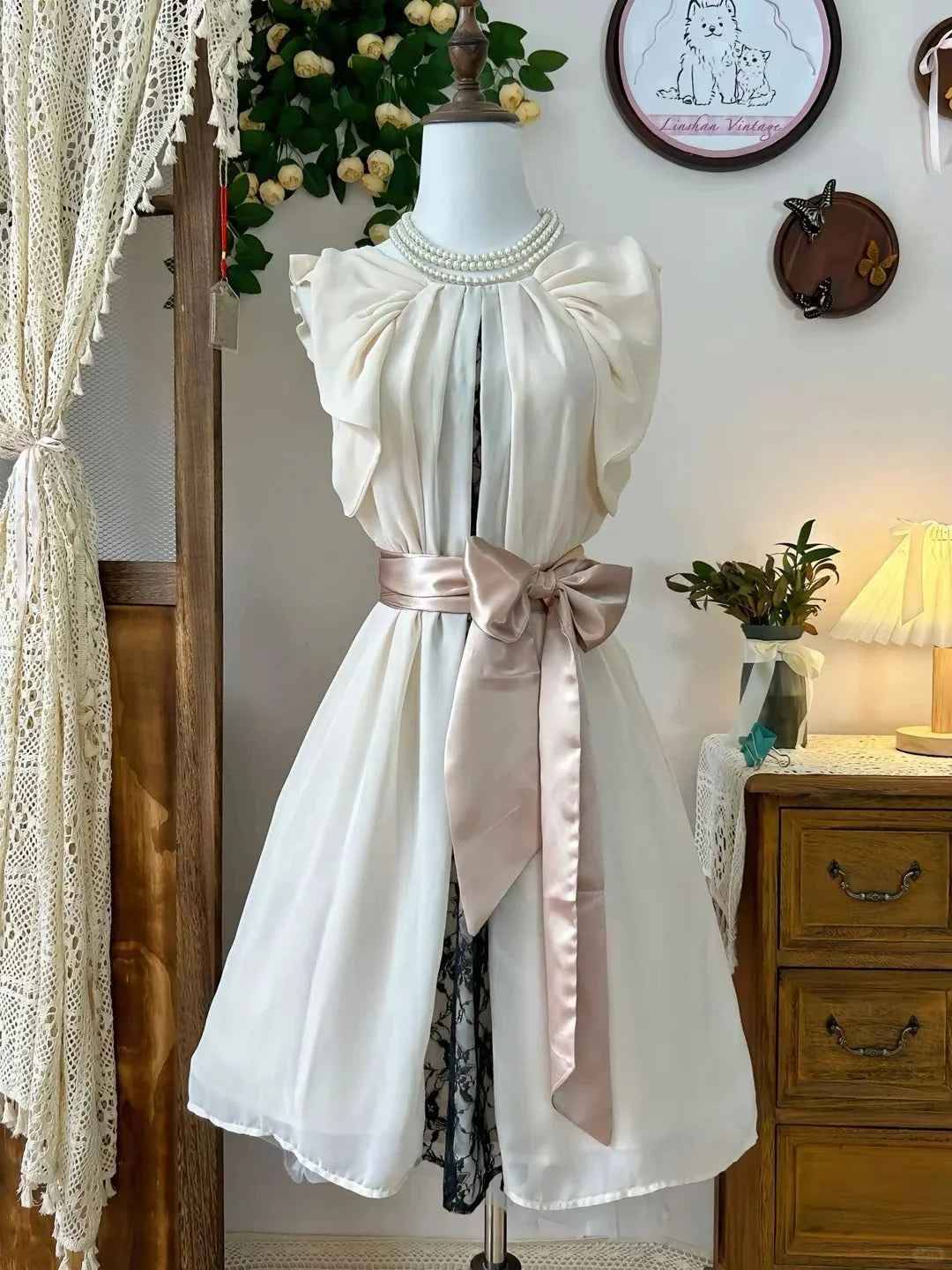 Chiffon Lace Vintage Short Party Dress Cocktail Dresses Homecoming Dress simple gentle atmospheric and unique desi Brin