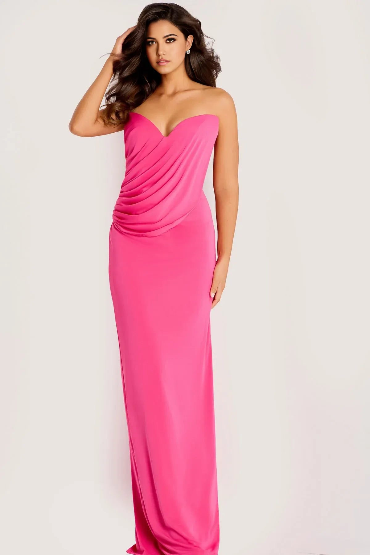 Classic Mermaid Strapless Sleeveless Open-Back Floor-Length Prom Dress