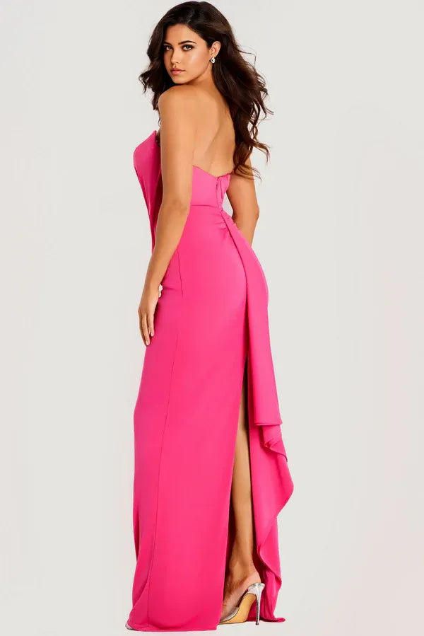 Classic Mermaid Strapless Sleeveless Open-Back Floor-Length Prom Dress