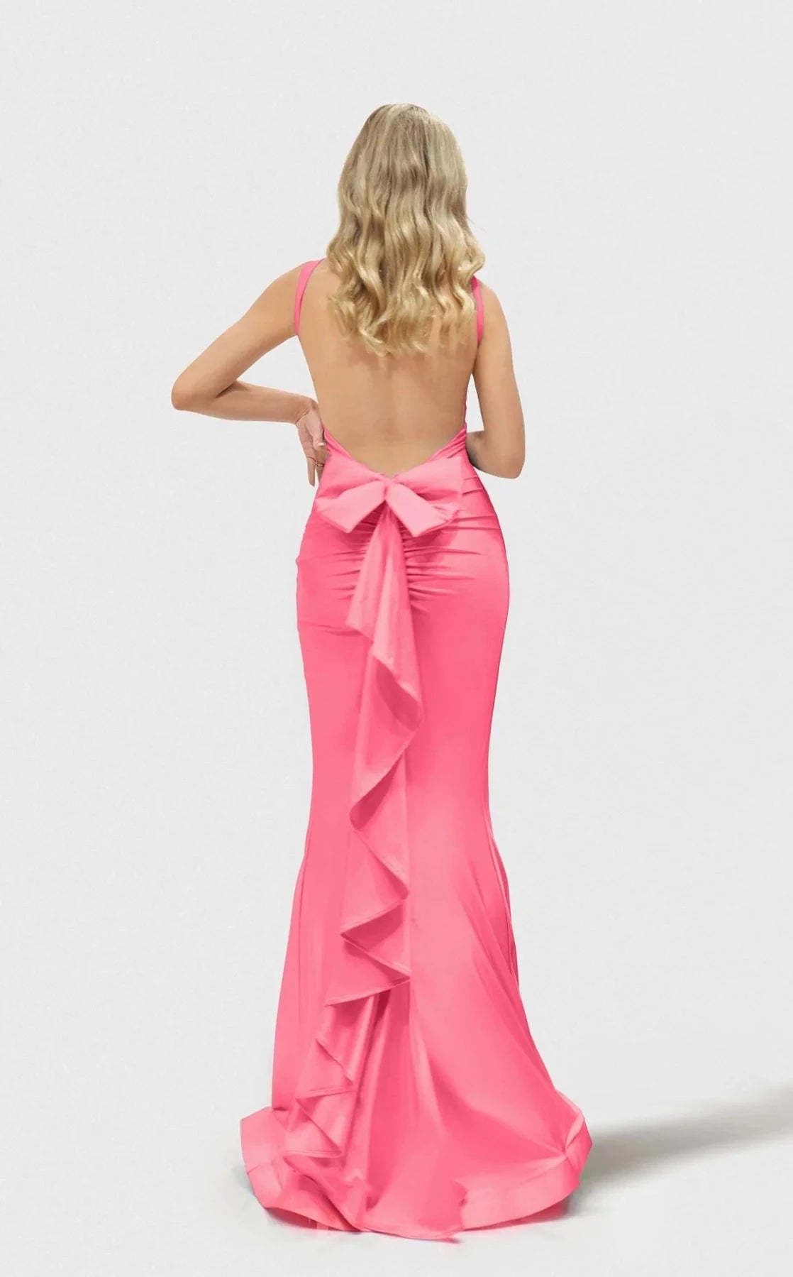 Classic Mermaid V-Neck Sleeveless Open-Back Floor-Length Prom Dress