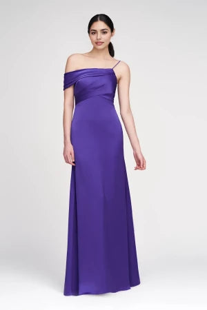Classy Sheath One Shoulder Draped Sleeve Back Zipper Floor Length Prom Dress