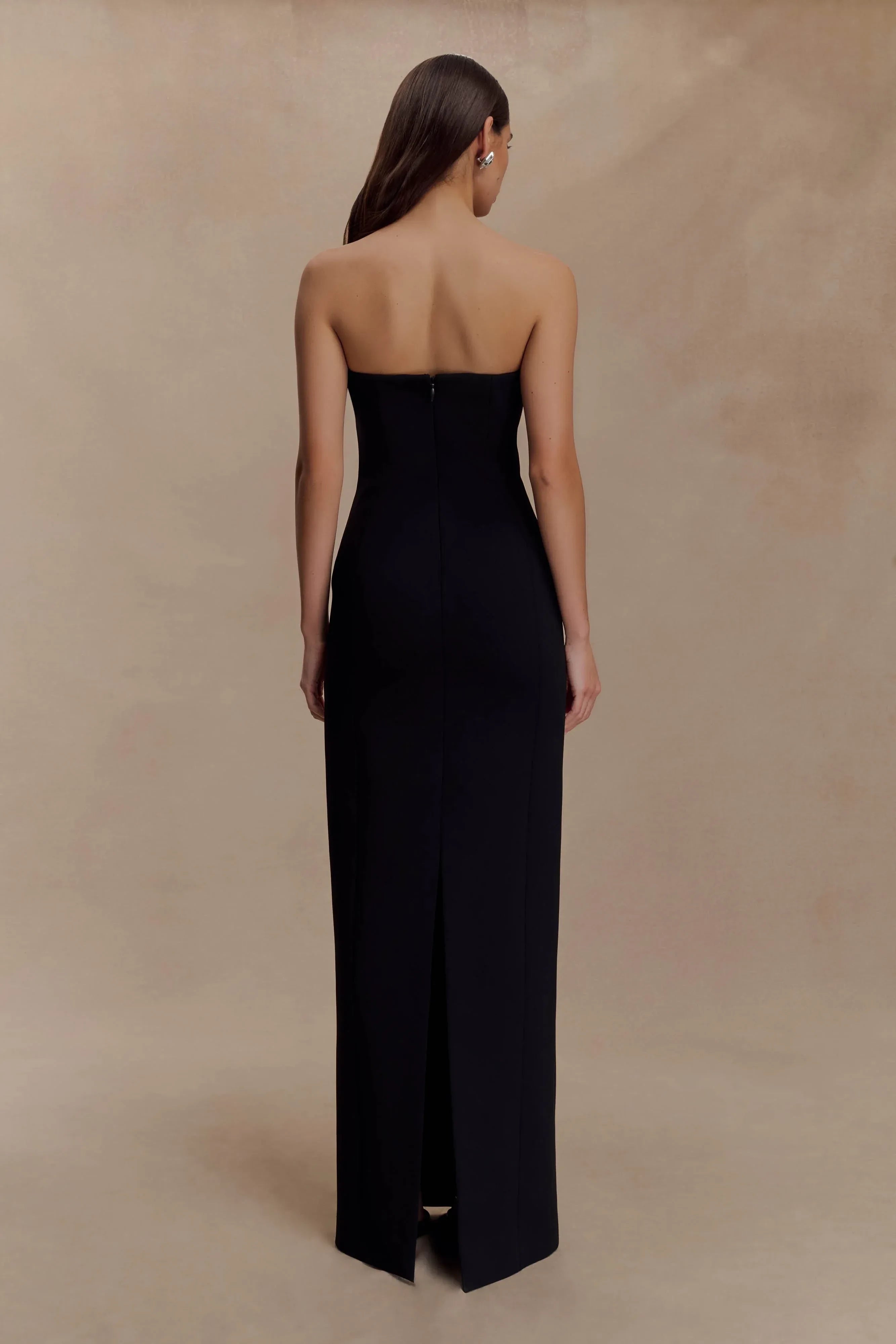 Classy Sheath Strapless Sleeveless Zipper Back Floor Length Prom Dress