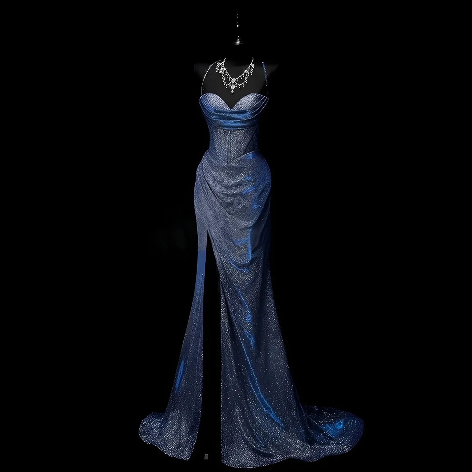 Classy Leg Split Prom Dresses Straps Mermaid Long Evening Party Gowns   simple gentle atmospheric and unique desi Bring summer colors to enhance whiteness