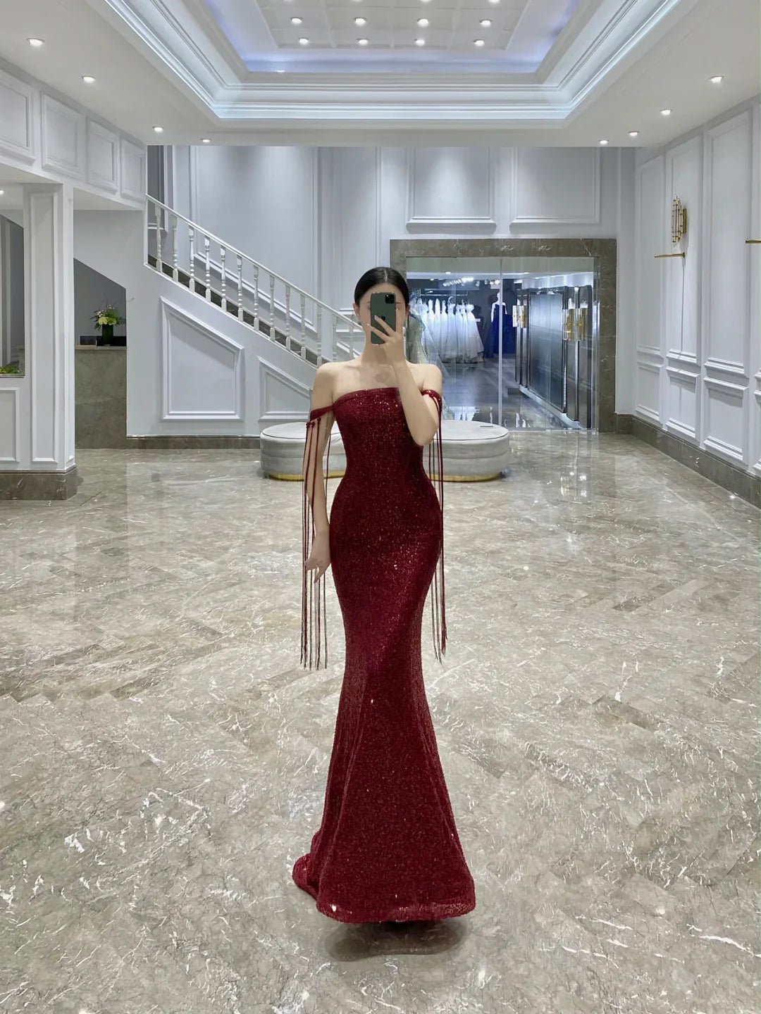 Classy Mermaid Off The Shoulder Burgundy Long Prom Dresses Formal Gown Summer Wedding Guest Dress Wedding Outfits For Guest  simple gentle atmospheric and unique desi Bring summer colors to enhance whiteness