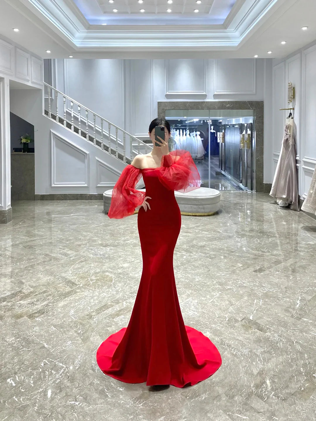 Classy Mermaid Off The Shoulder Red Long Prom Dresses Formal Gown Summer Wedding Guest Dress Wedding Outfits For Guest simple gentle atmospheric and unique desi Bring summer colors to enhance whiteness