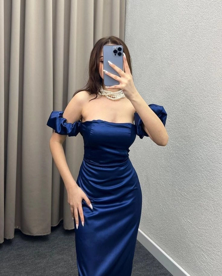 Classy Mermaid Off The Shoulder Royal Blue Formal Long Prom Gown Summer Wedding Guest Dress Bridal Guest Dresses Wedding Outfits For Guest  simple gentle atmospheric and unique desi Bring summer colors to enhance whiteness