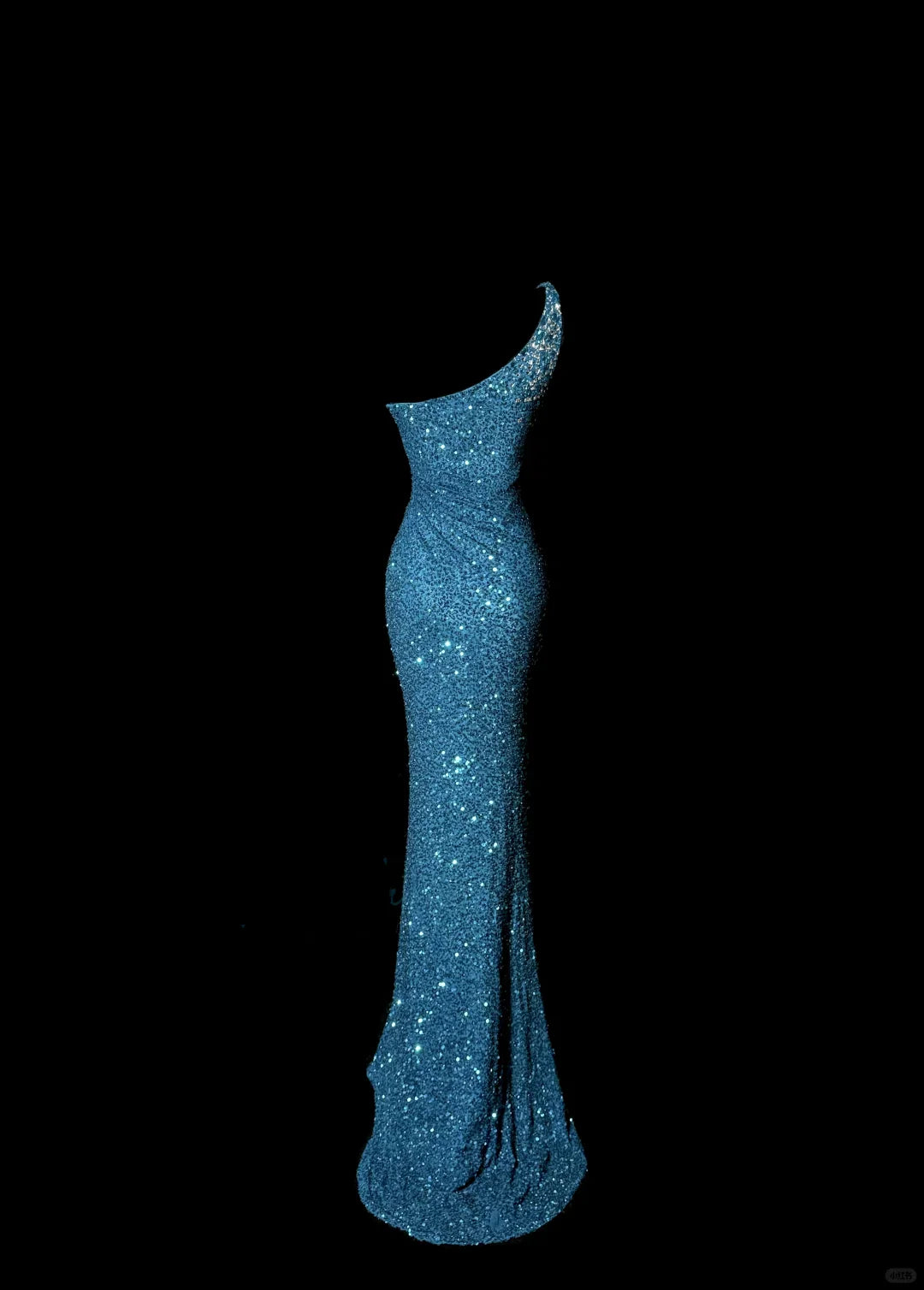 Classy Mermaid One Shoulder Blue Sequin Beads Long Evening Dress Prom Dresses simple gentle atmospheric and unique desi Bring summer colors to enhance whiteness