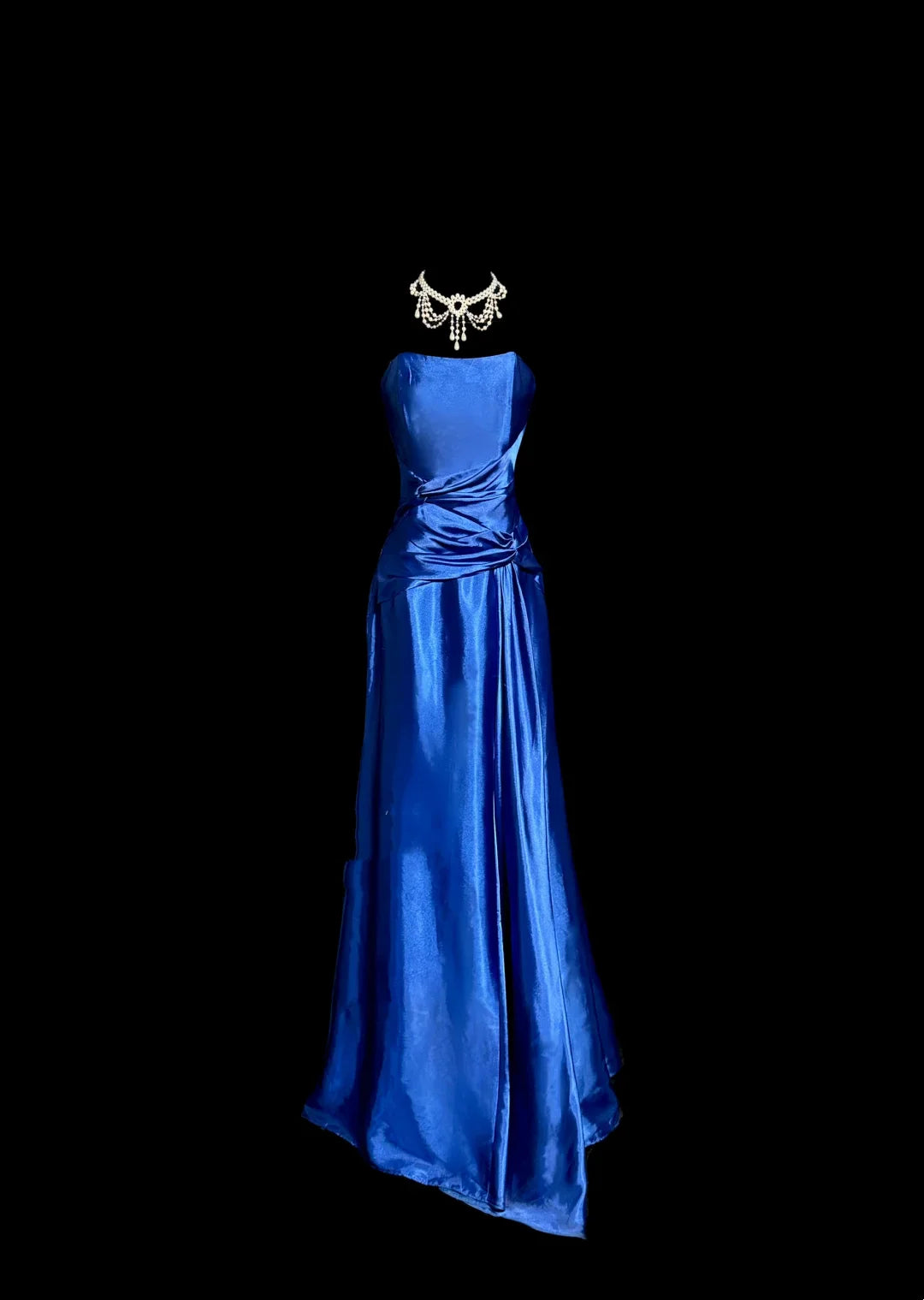 Classy Mermaid Royal Blue Satin Maxi Dress Evening Dress Long Prom Dresses simple gentle atmospheric and unique desi Bring summer colors to enhance whiteness