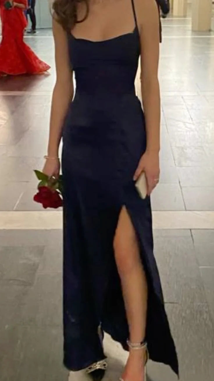 Classy Mermaid Spaghetti Straps Blue Long Prom Dresses Formal Gown Summer Wedding Guest Dress Wedding Outfits For Guest  simple gentle atmospheric and unique desi Bring summer colors to enhance whiteness