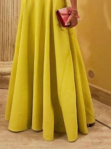 Column One-Shoulder Princess Scoop Floor-Length Prom Dresses simple gentle atmospheric and unique desi Bring summer colors to enhance whiteness