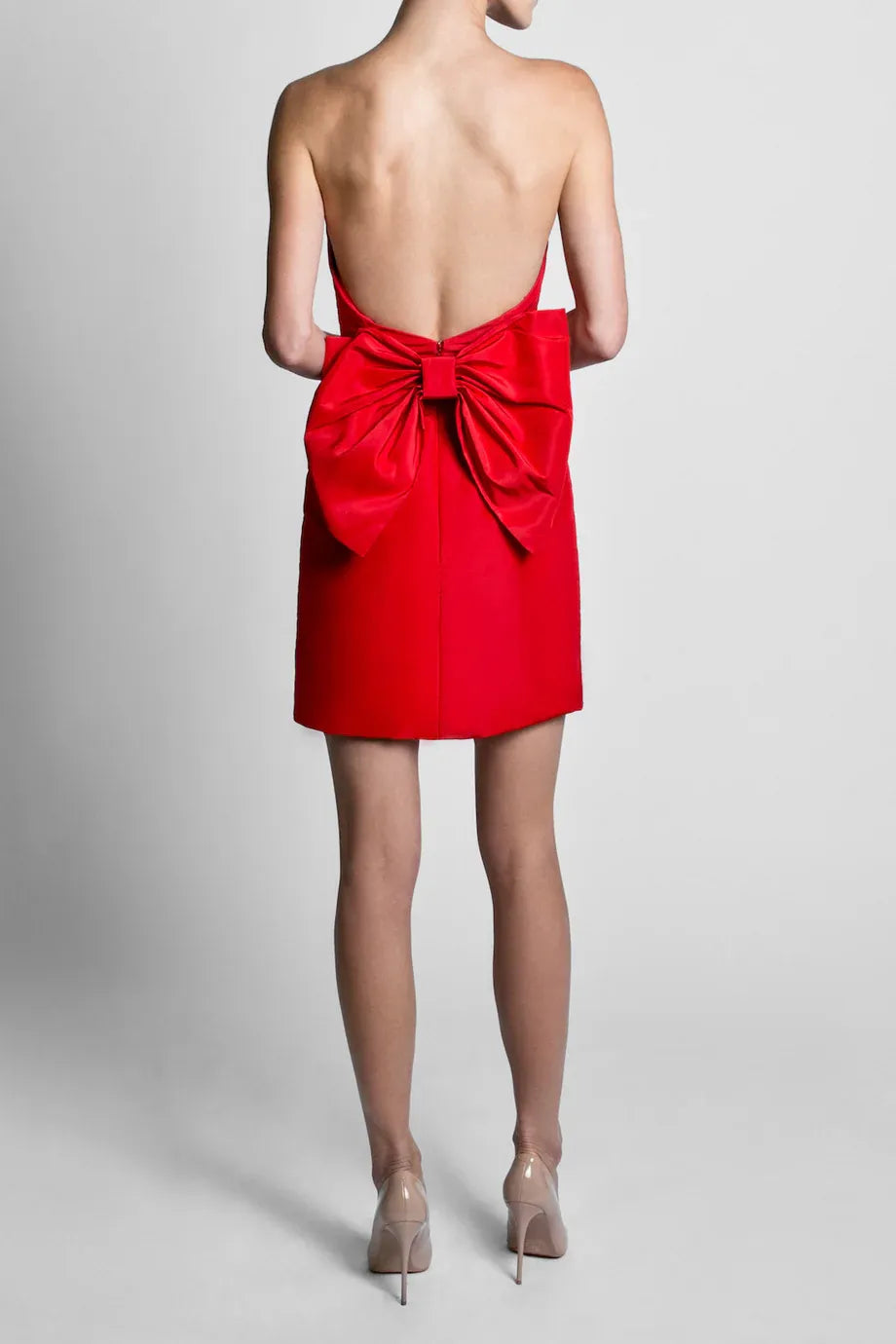Convertible Back Bow A Line Strapless Sleeveless Open Back Floor Length For Sale Evening Dress