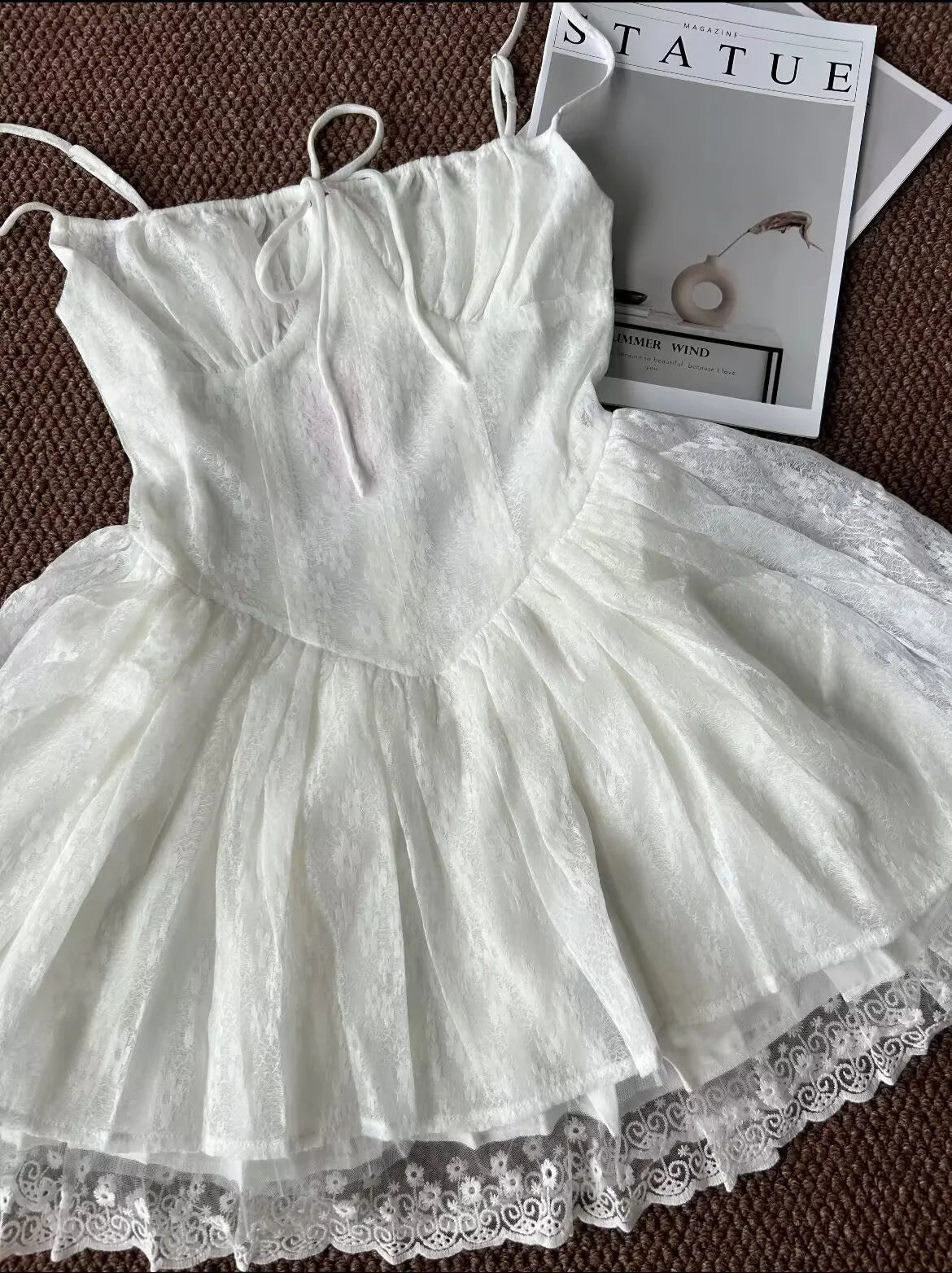 Cute A Line Spaghetti Straps White Lace Formal Homecoming Dresses Short 16th Birthday Outfits Graduation Dress Mini Cocktail Dresses