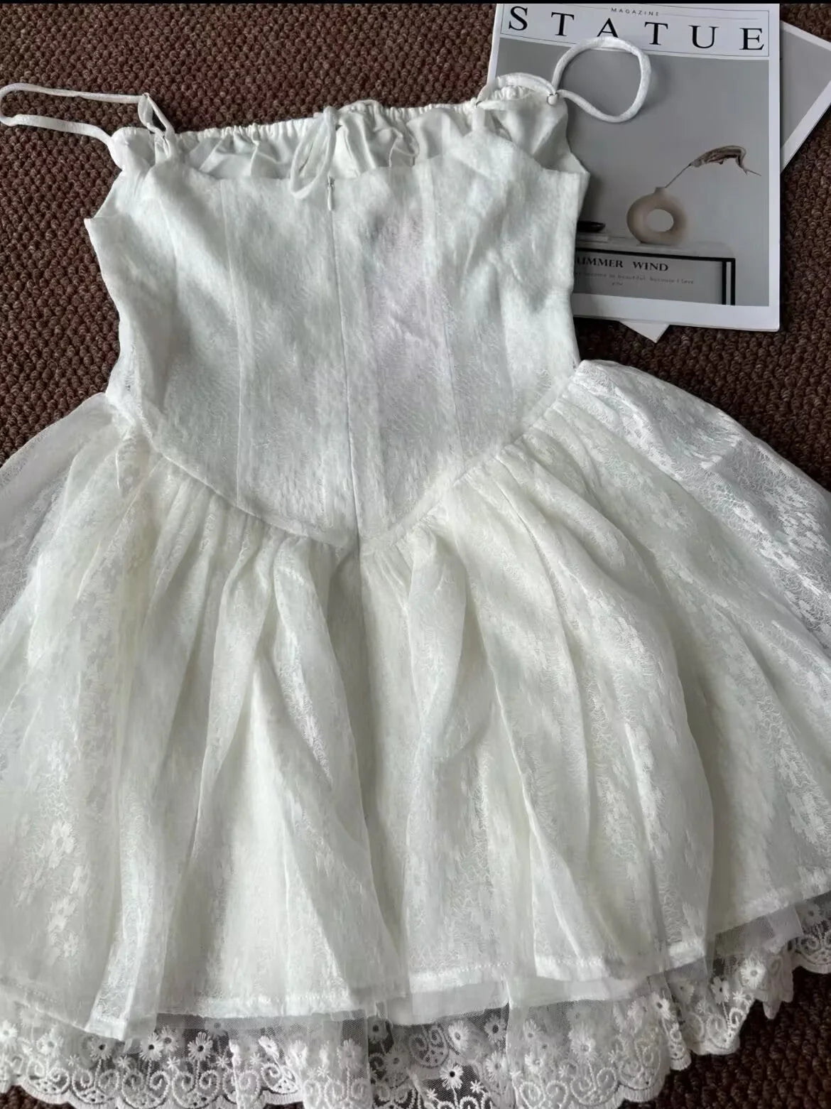 Cute A Line Spaghetti Straps White Lace Formal Homecoming Dresses Short 16th Birthday Outfits Graduation Dress Mini Cocktail Dresses