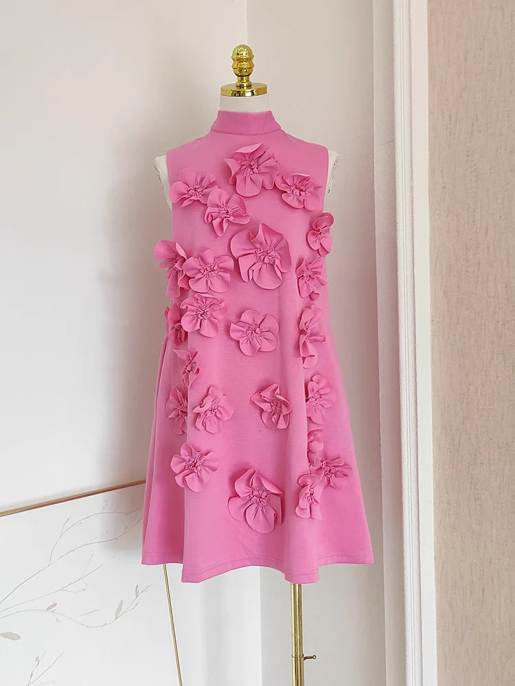 Cute A line High Neckline Pink Satin Short Homecoming Dresses Birthday Outfits simple gentle atmospheric and unique desi Bring summer colors to enhance whiteness