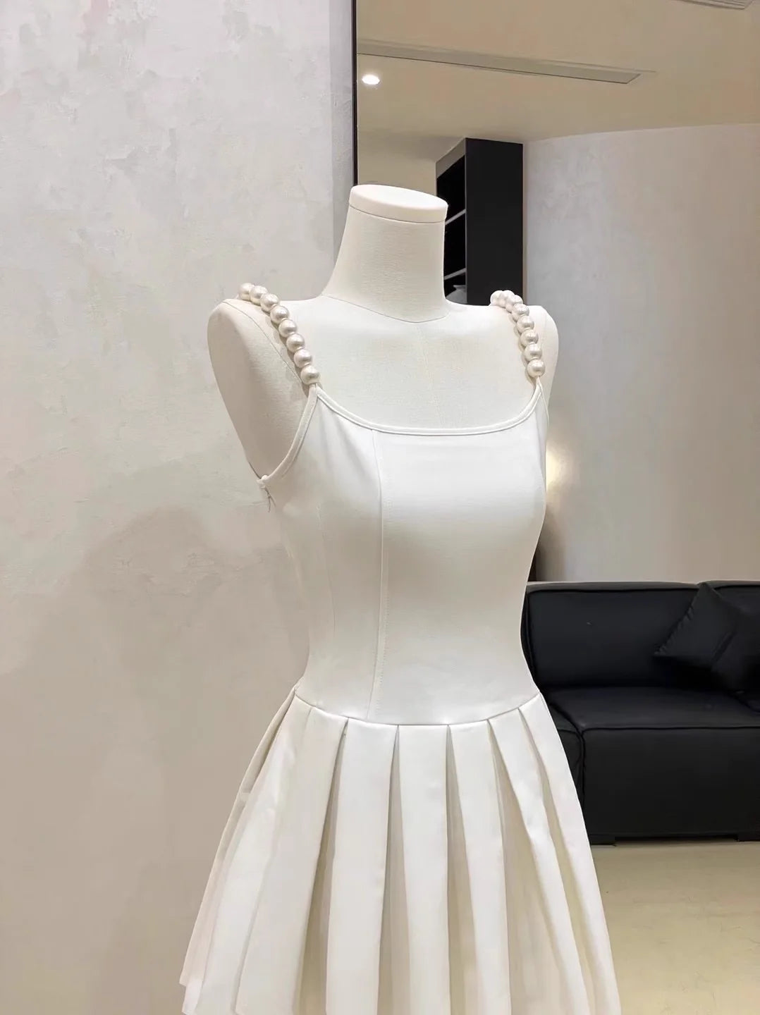 Cute A line Spaghetti Straps Ruffled White Women's Short Vacation Dresses simple gentle atmospheric and unique desi Bring summer colors to enhance whiteness