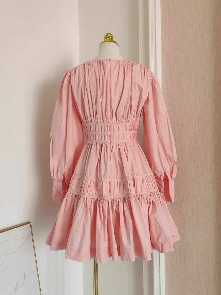 Cute A line V Neckline Long Sleeves Spring Casual Dress Beach Holiday Dresses simple gentle atmospheric and unique desi Bring summer colors to enhance whiteness