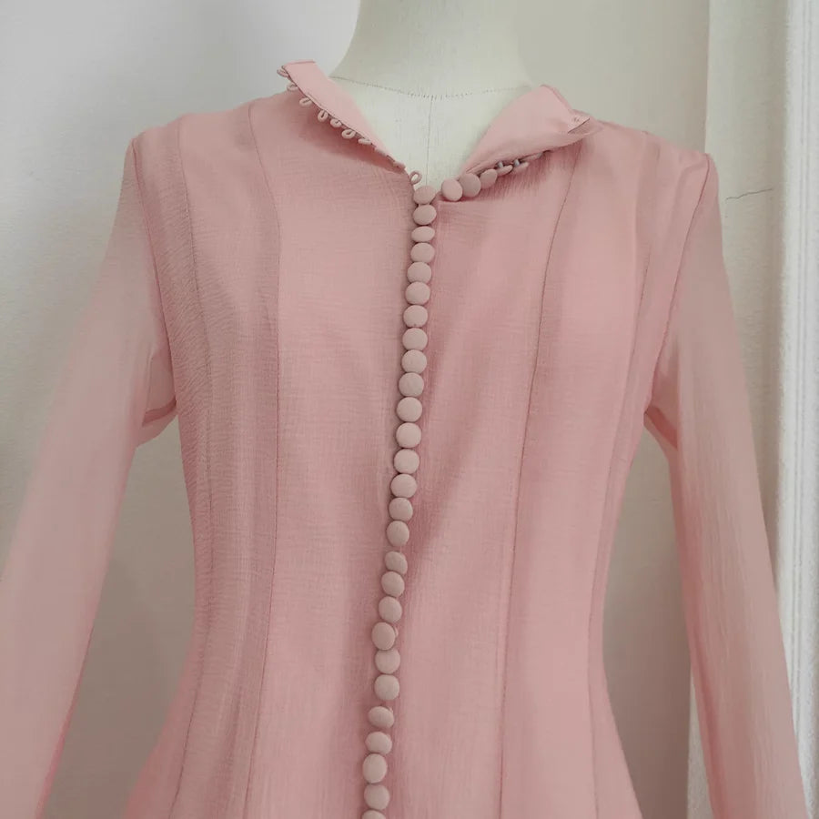 Cute Sheath Scoop Neckline Pink Long Sleeves Short Homecoming Dresses Birthday Outfits simple gentle atmospheric and unique desi Bring summer colors to enhance whiteness