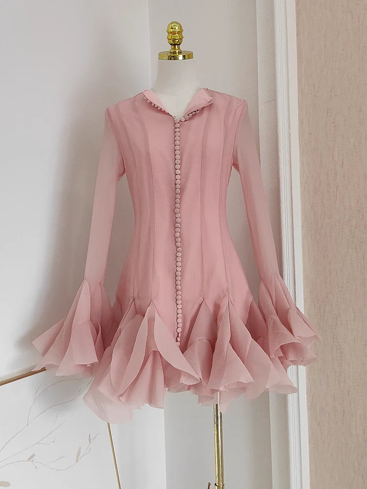 Cute Sheath Scoop Neckline Pink Long Sleeves Short Homecoming Dresses Birthday Outfits simple gentle atmospheric and unique desi Bring summer colors to enhance whiteness