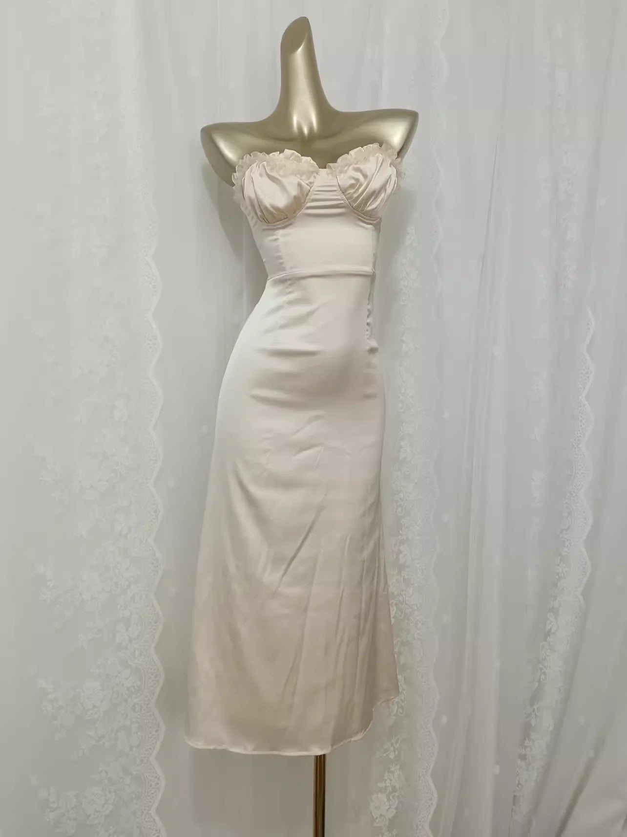 Cute Sheath Sweetheart Satin Vacation Dress Birthday Dresses simple gentle atmospheric and unique desi Bring summer colors to enhance whiteness