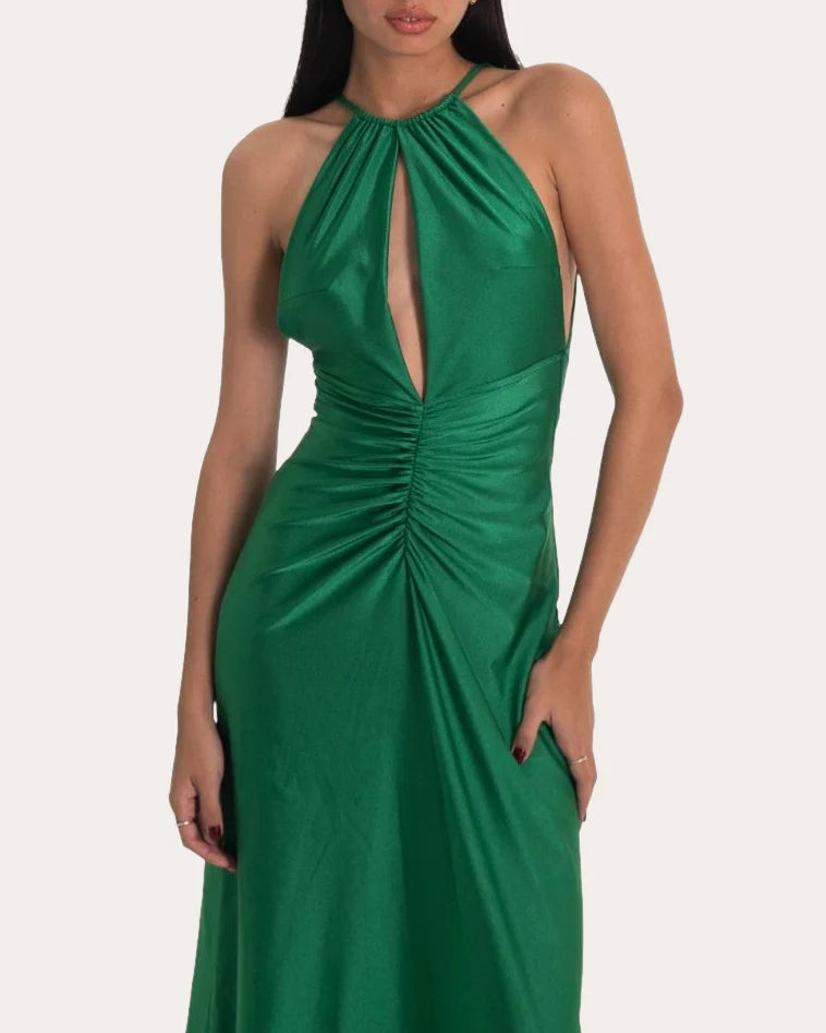 Cutout Gown simple gentle atmospheric and unique desi Bring summer colors to enhance whiteness