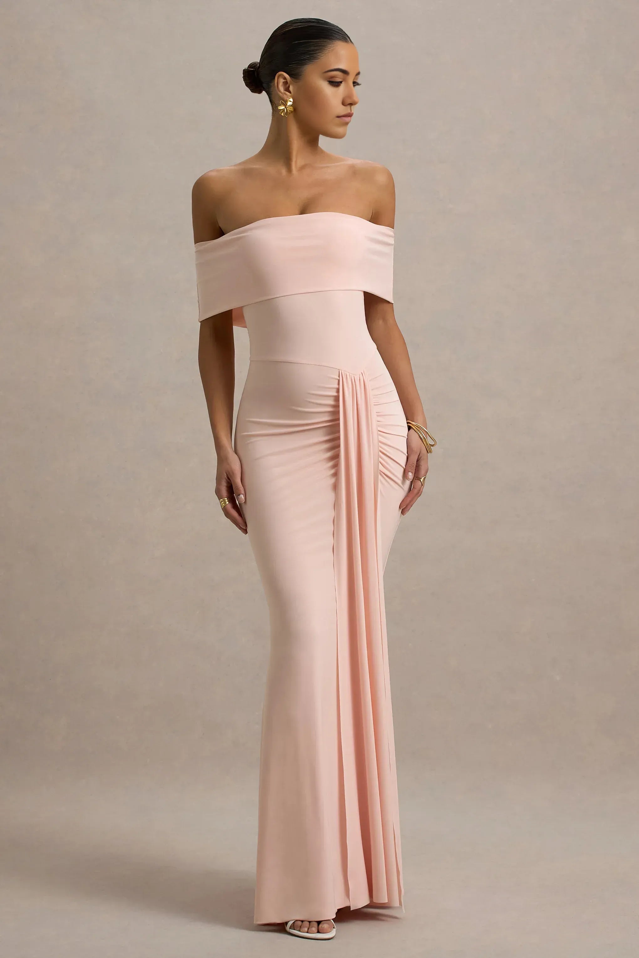 Daring Mermaid Off Shoulder Sleeveless Ruched Floor Length Evening Dress