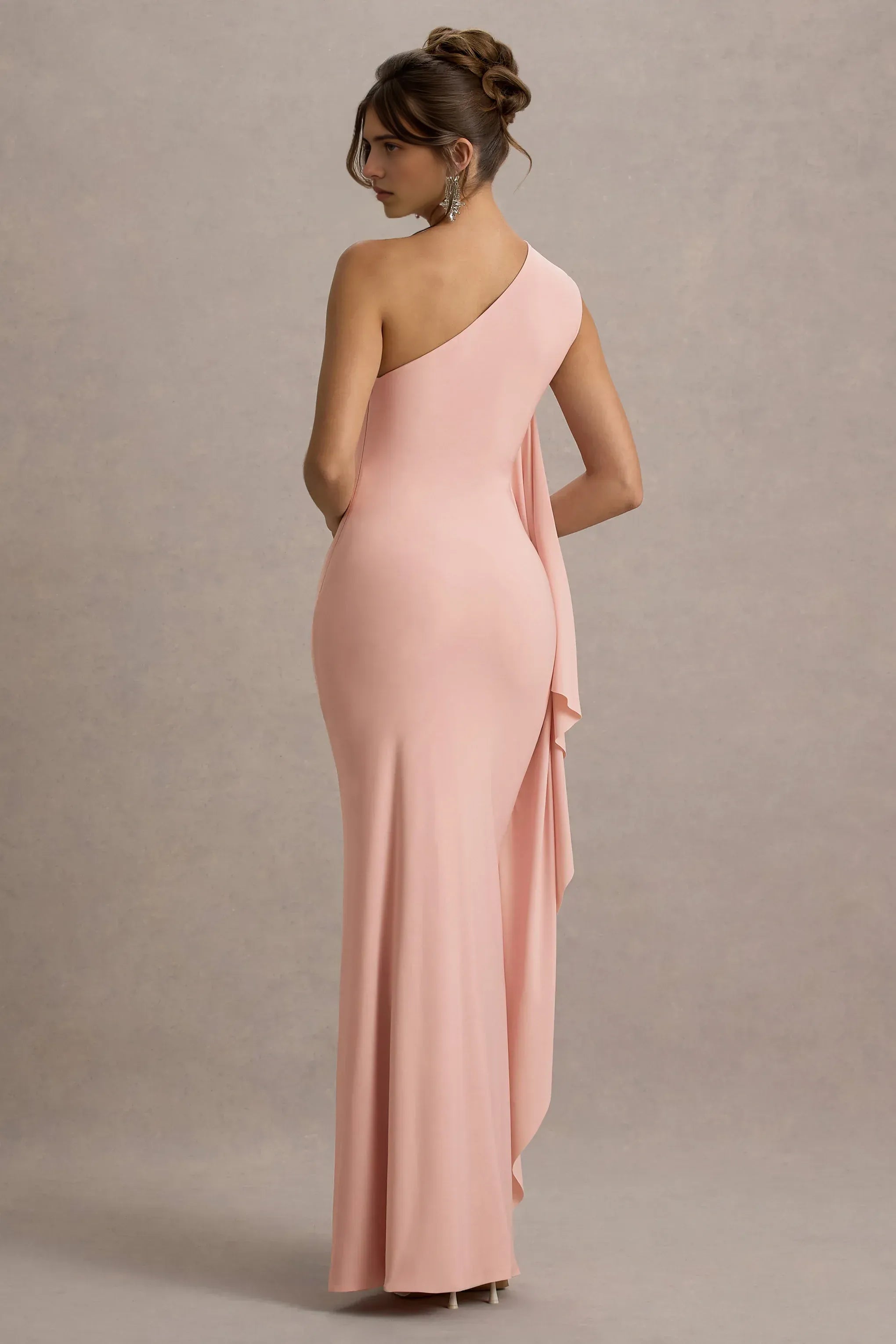 Daring Mermaid One Shoulder Sleeveless Ruched Draped Floor Length Prom Dress
