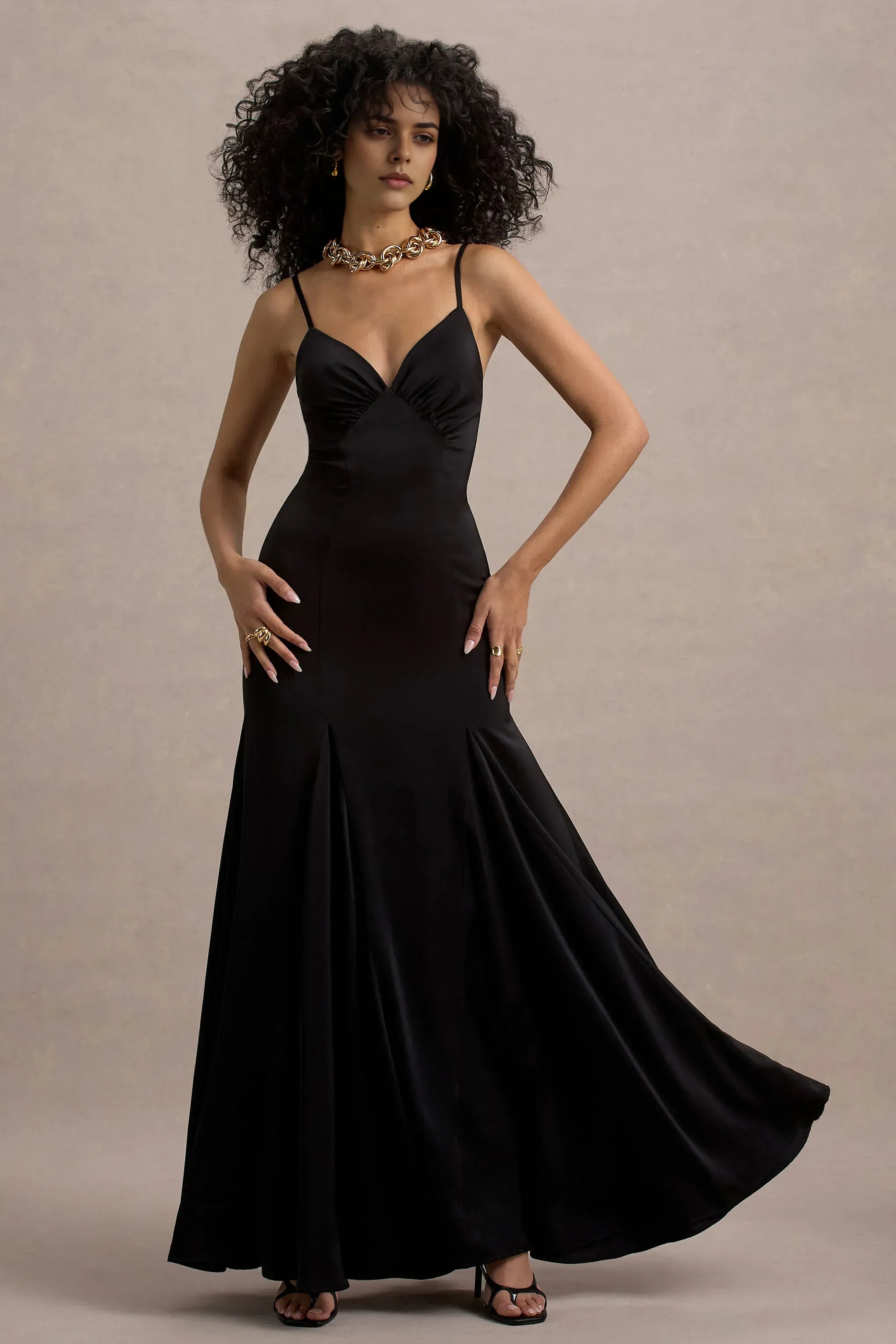 Daring Mermaid Plunge Neck Sleeveless Open Back Maxi Prom Dress