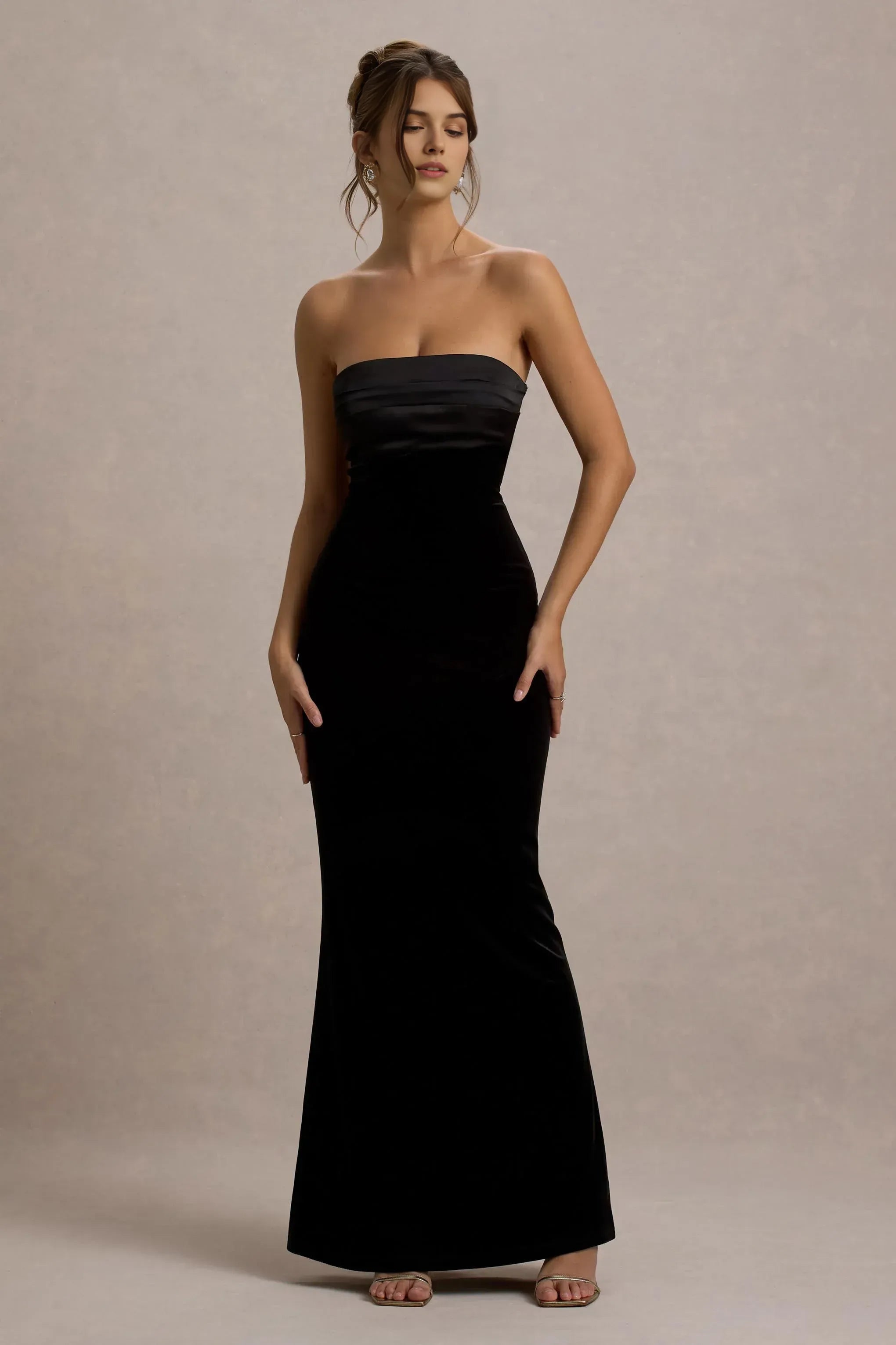 Daring Mermaid Strapless Sleeveless Satin Accent Plus Size Floor Length Evening Dress
