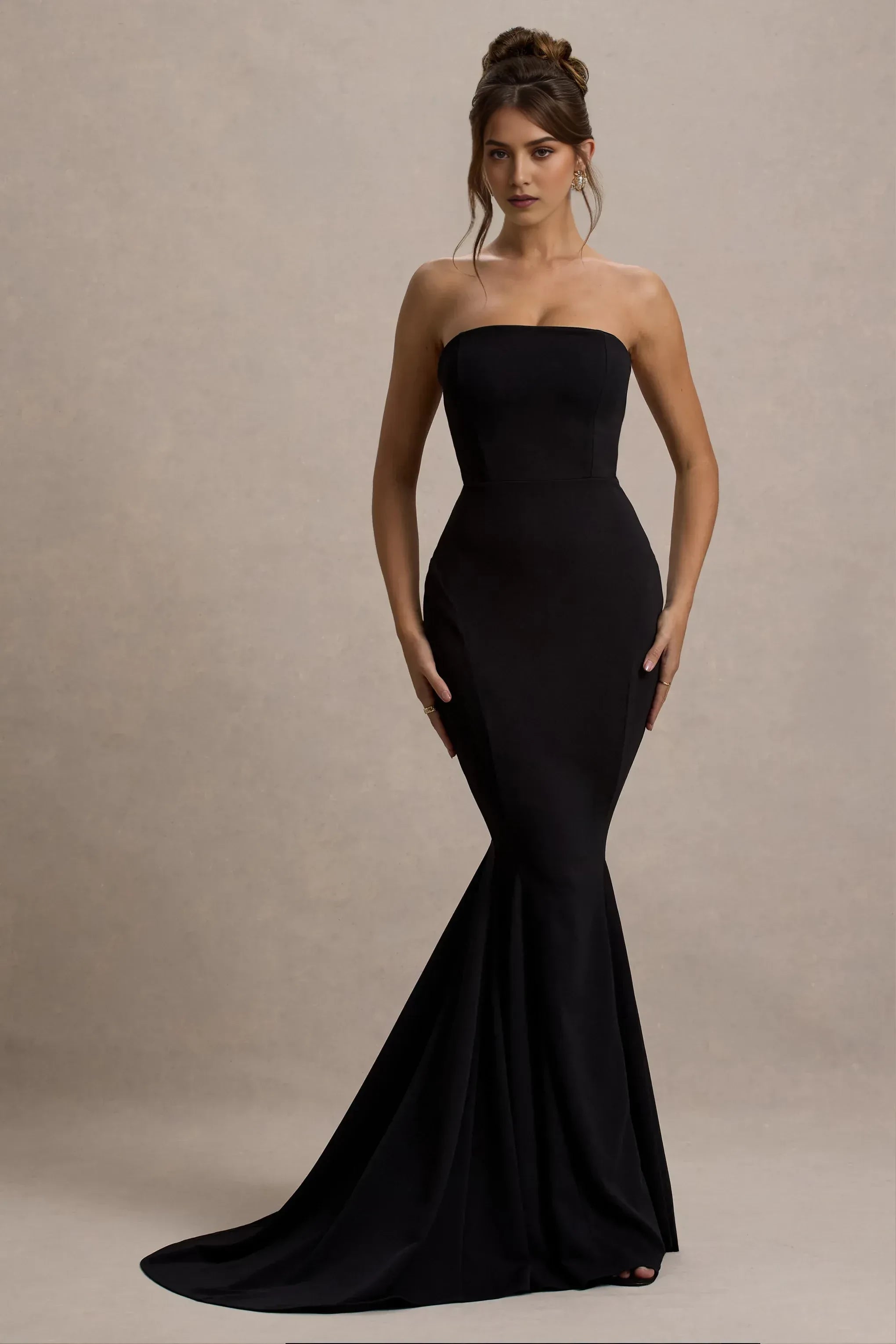 Dashing Mermaid Strapless Sleeveless Open Back Floor Length Prom Dress