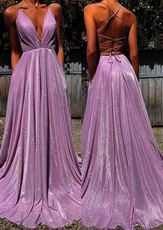 Deep V-Neck Long Prom Dresses,Floor Length Open Back Evening Dresses simple gentle atmospheric and unique desi Bring summer colors to enhance whiteness