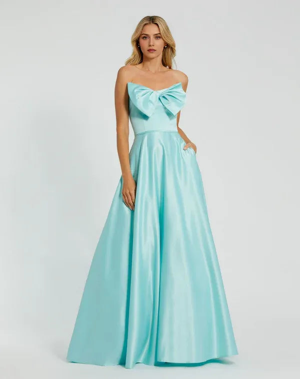 Dreamy A-Line Strapless Sleeveless Open-Back Floor-Length Prom Dress