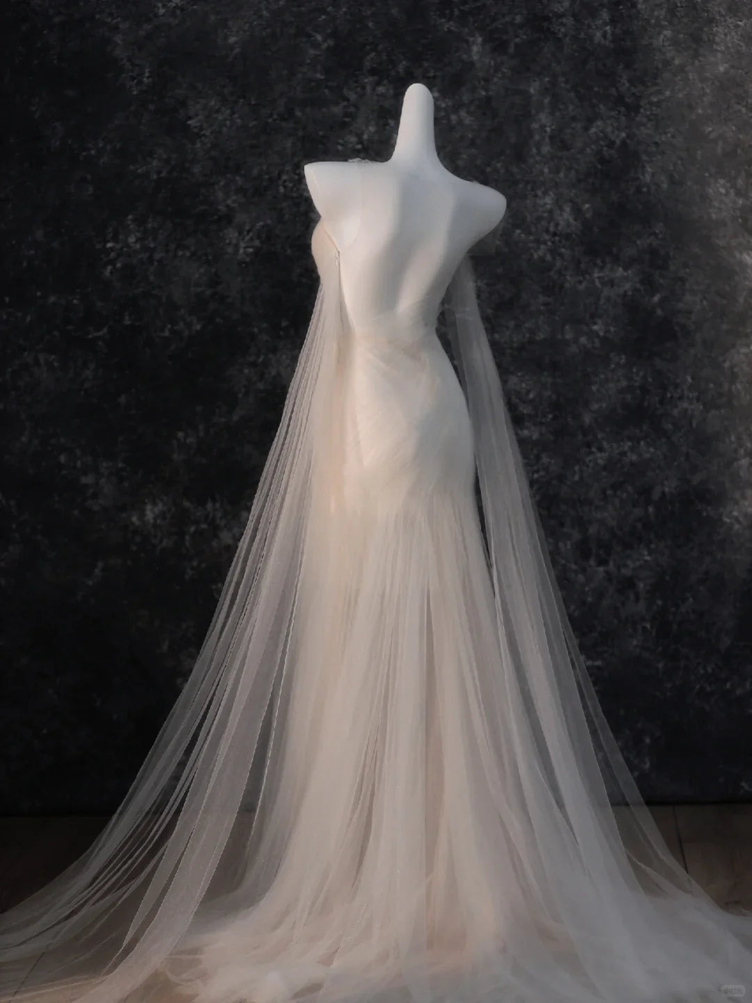 Dreamy Flowy Pleated Dark Ivory Tulle Long Date Dress Evening Dress Prom Dress simple gentle atmospheric and unique desi Bring summer colors to enhance whiteness