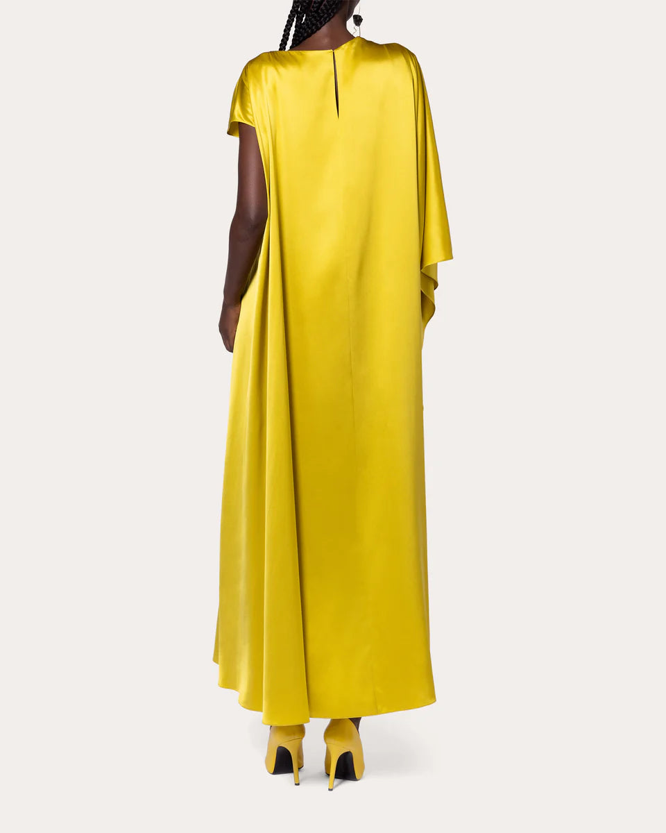 Effect Asymmetric Silk Satin Midi Dress simple gentle atmospheric and unique desi Bring summer colors to enhance whiteness