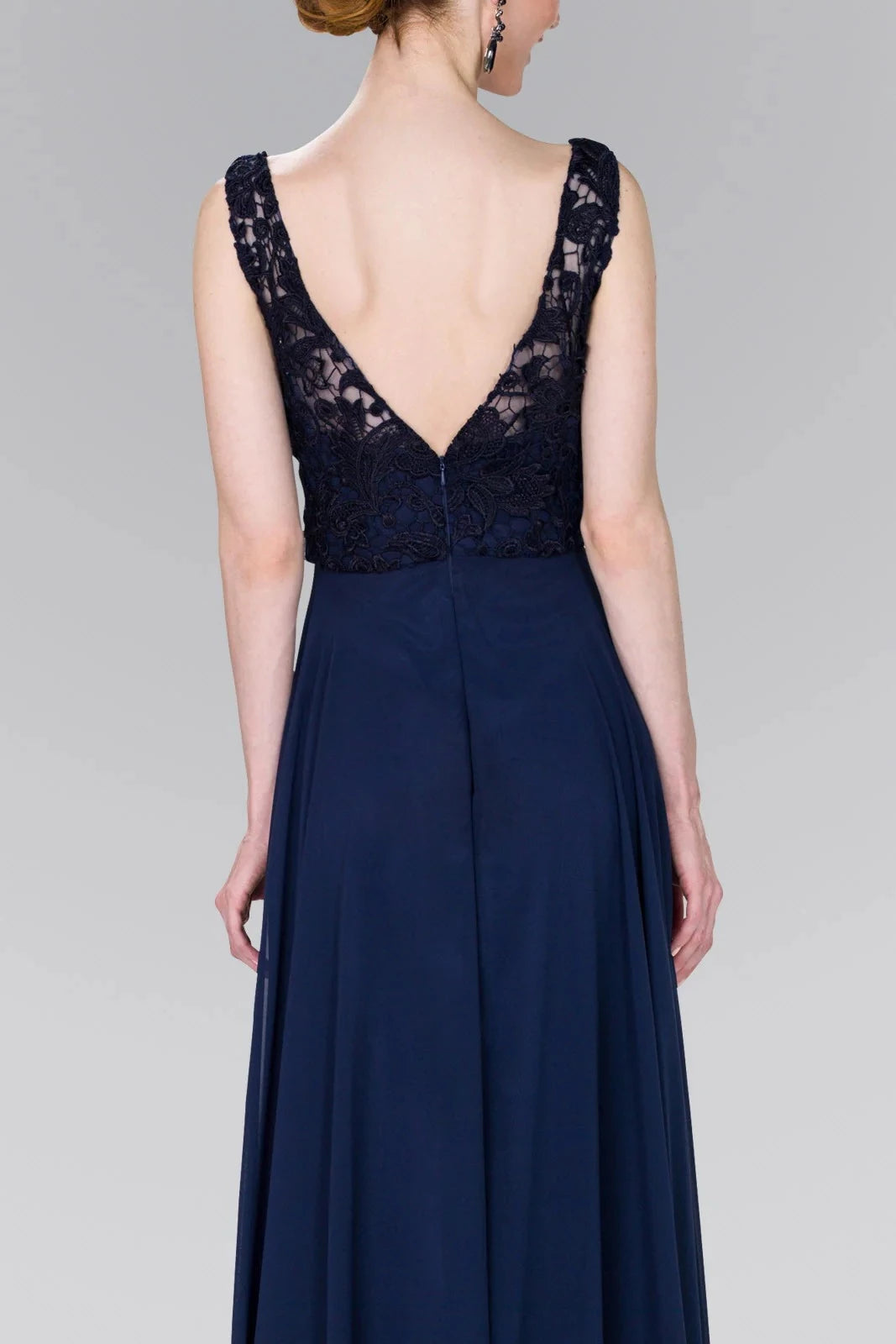 Elegant A-Line Bateau-Neck Sleeveless Open-Back Floor-Length Prom Dress