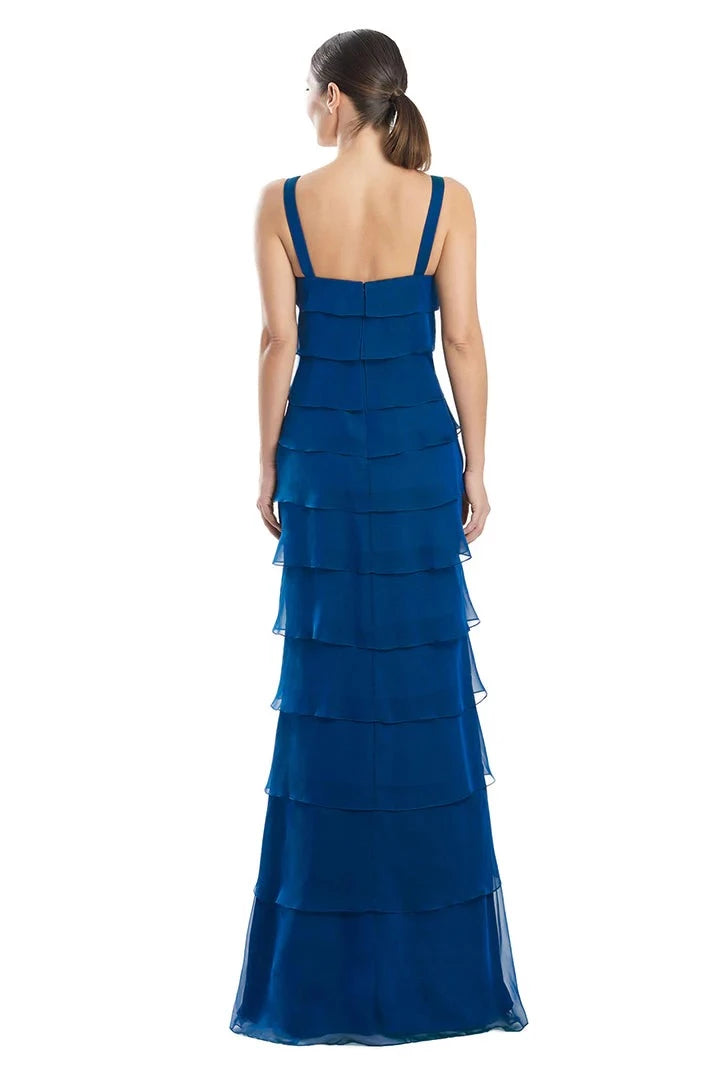 Elegant A-Line V-Neck Sleeveless Zipper Back Tiered Floor Length Prom Dress