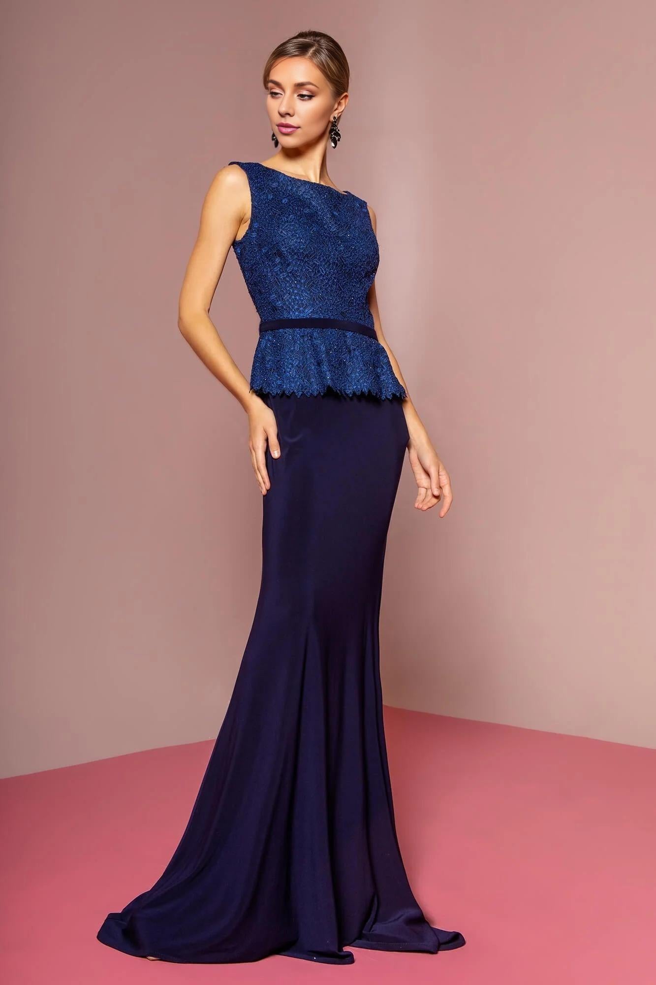 Elegant Mermaid Bateau Neck Sleeveless Cutout Back Train Floor Length Prom Dress