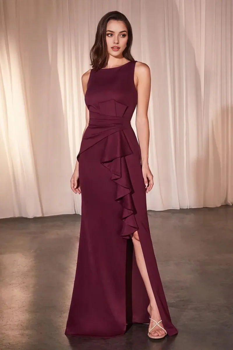 Elegant Mermaid High Neck Sleeveless Zipper Back Floor Length Prom Dress