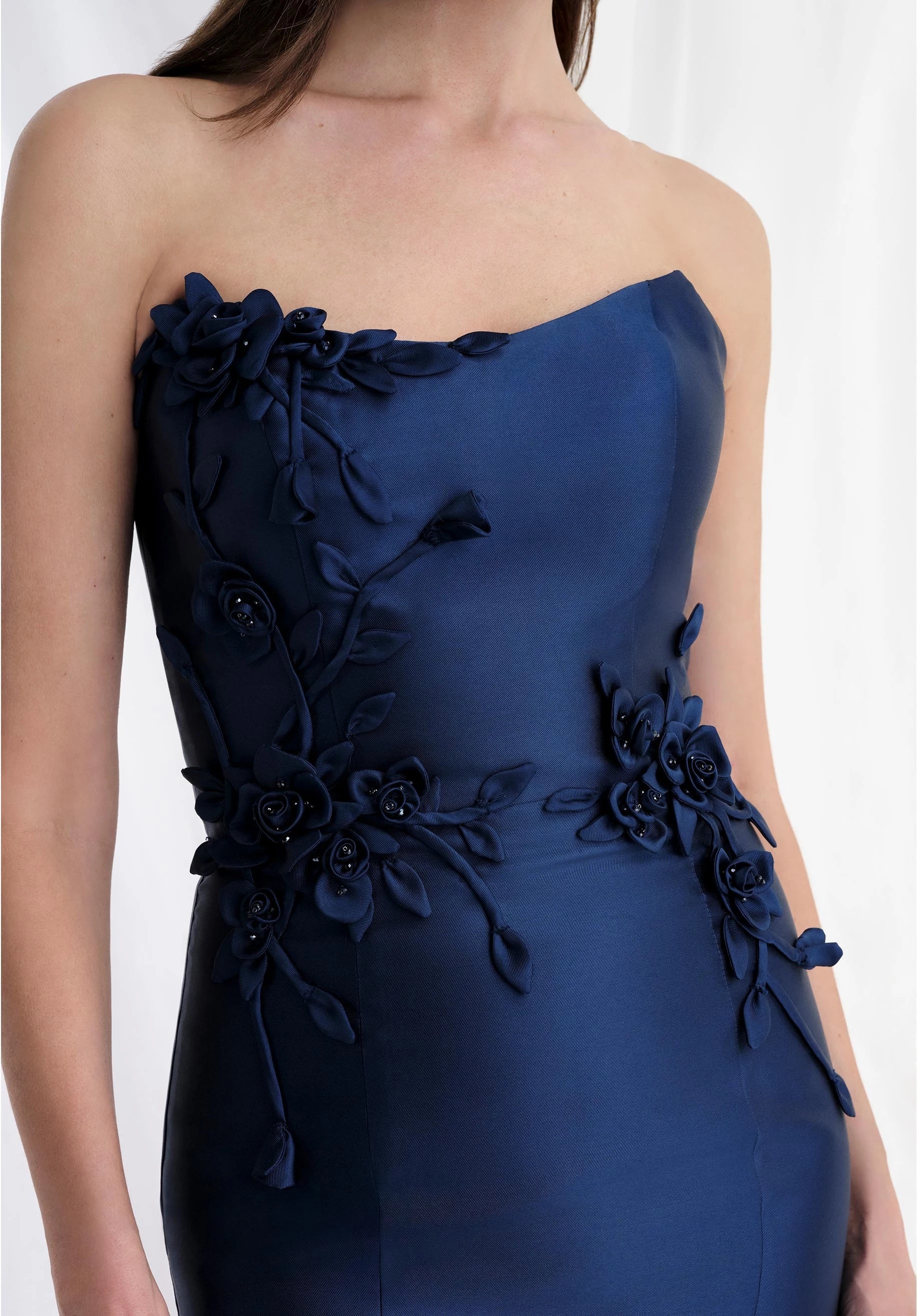 Elegant Mermaid Strapless Sleeveless Zipper-Back Floor-Length Prom Dress